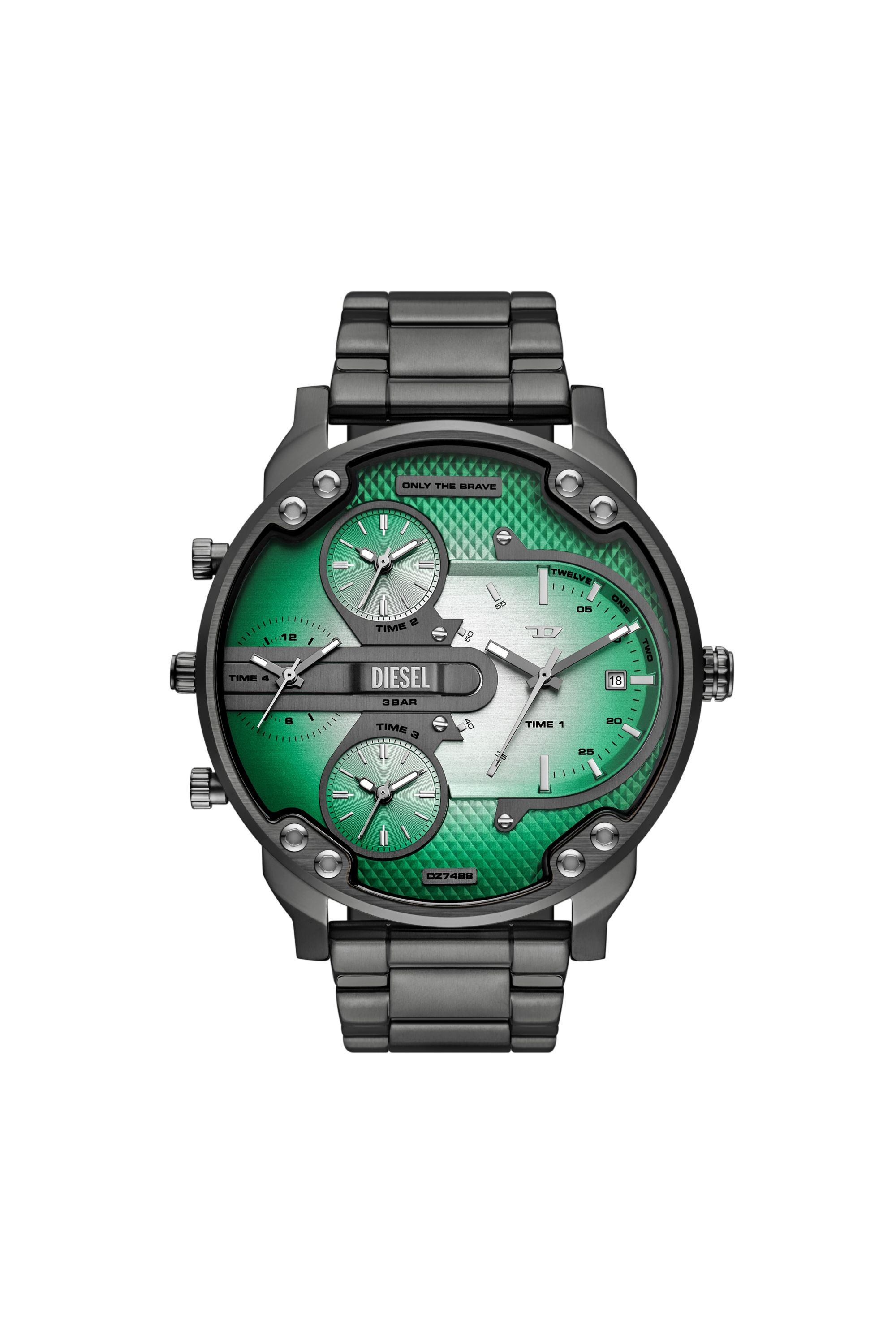 Diesel - DZ7488 WATCH, Male's Mr. Daddy Slim Multi-Movement Stainless Steel Watch in Dark Grey - 1