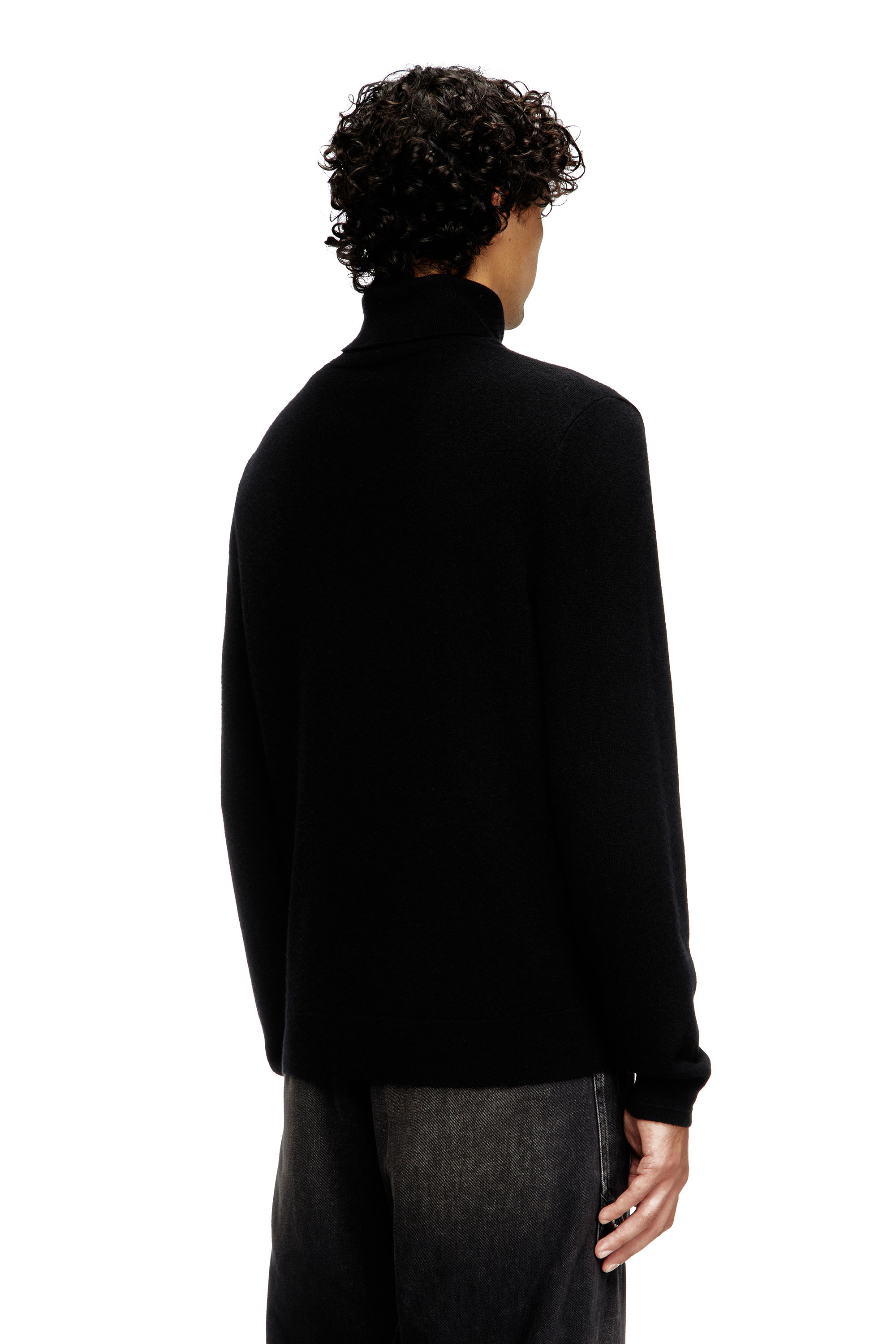 Diesel - K-VIERI-TN, Male's Turtleneck jumper in wool and cashmere in Black - 2
