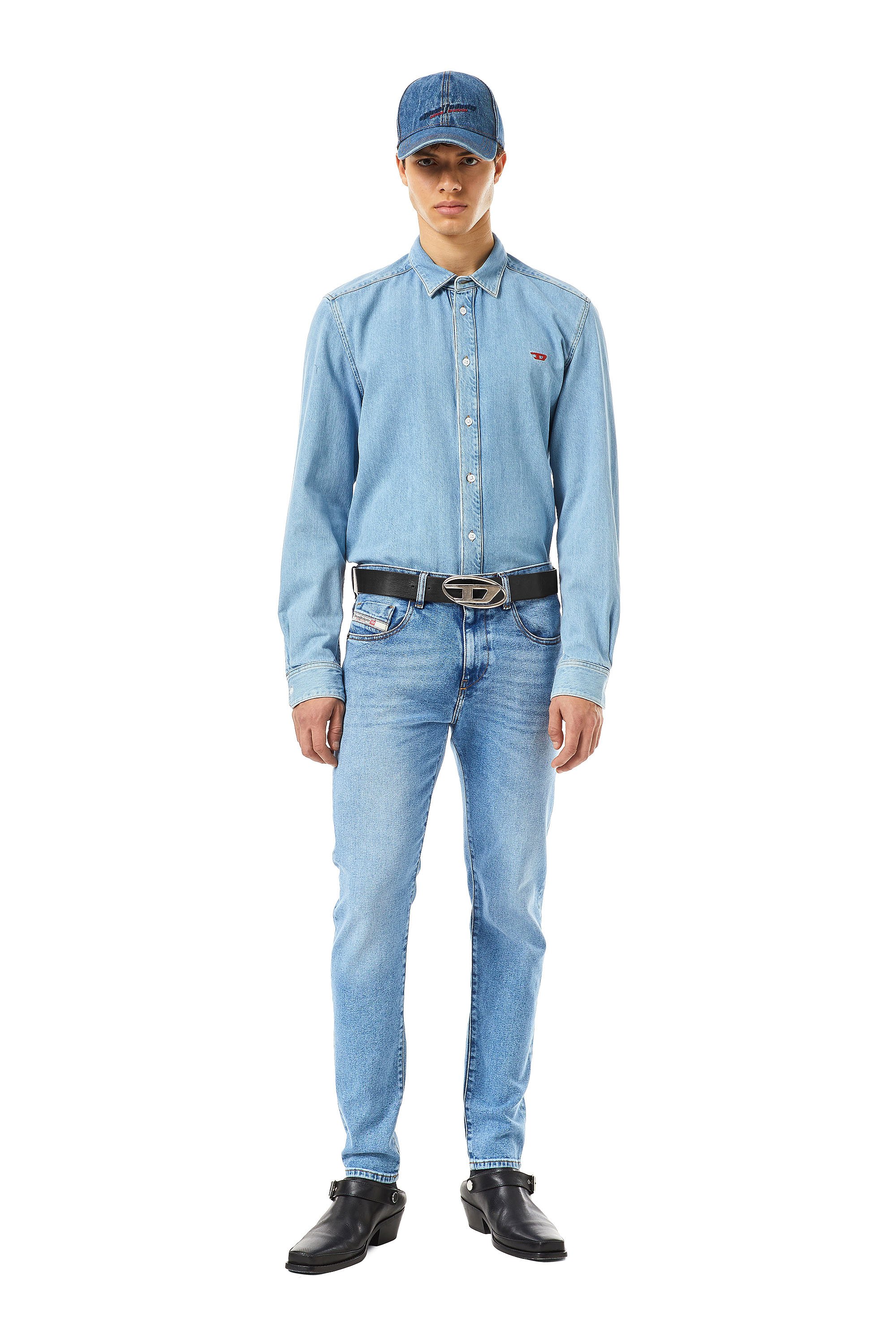 Diesel - Slim Jeans 2019 D-Strukt 09B92, Bleu Clair - Image 5