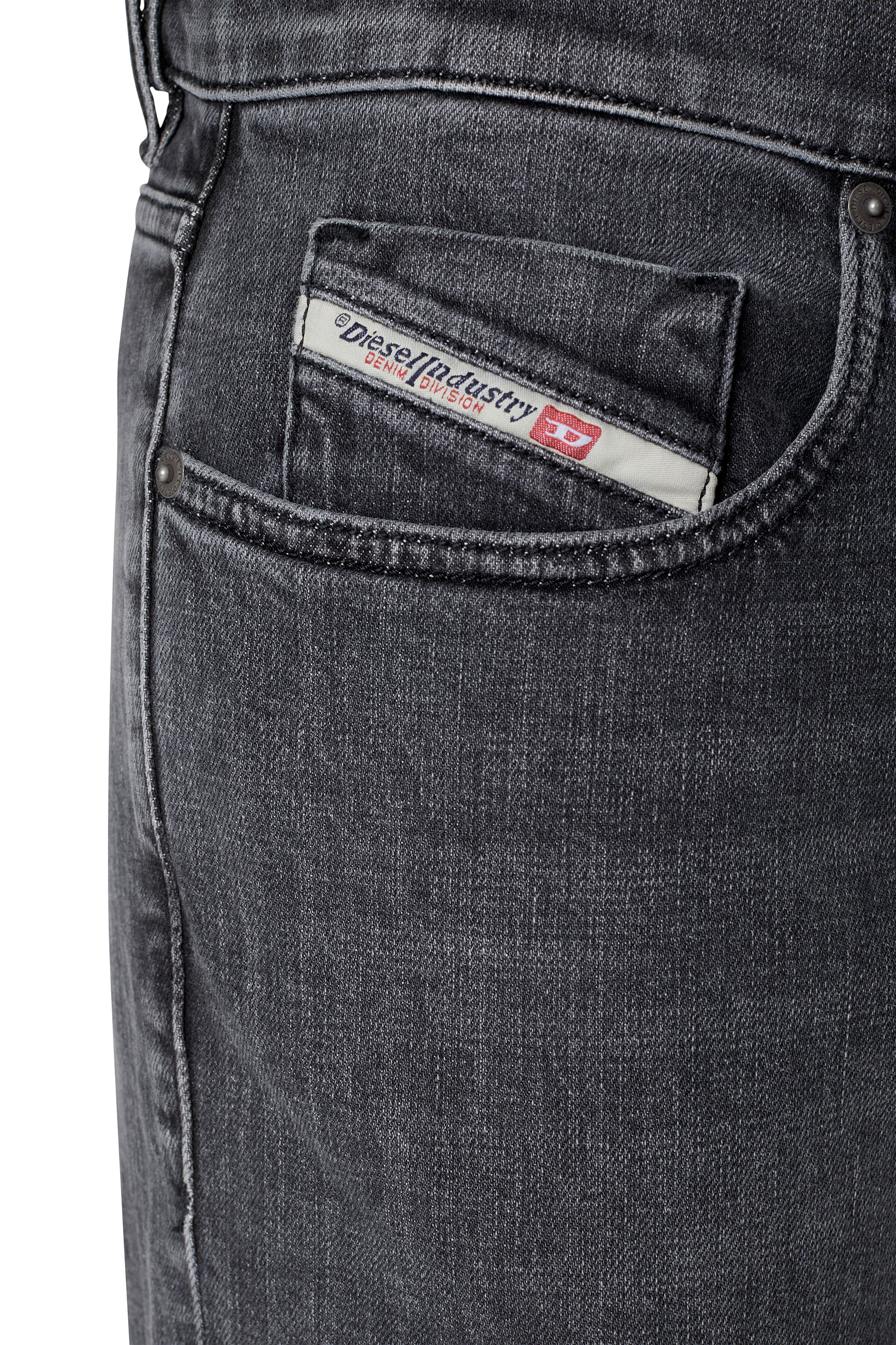 Diesel - 2019 D-STRUKT 09C47 Slim Jeans, Black/Dark Grey - Image 5