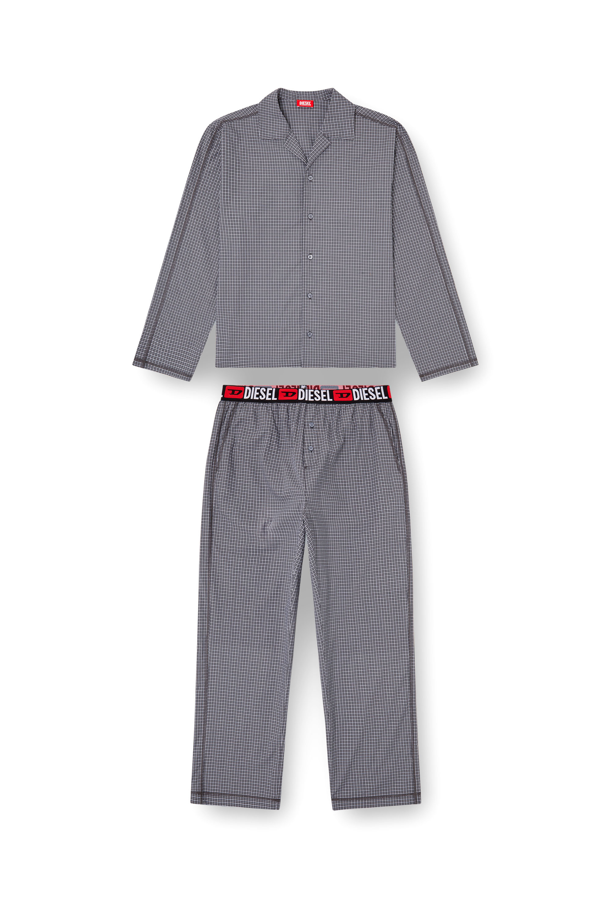Diesel - SET-PAUL-D-CORE, Male's Pyjamas in check cotton in Grey - 4