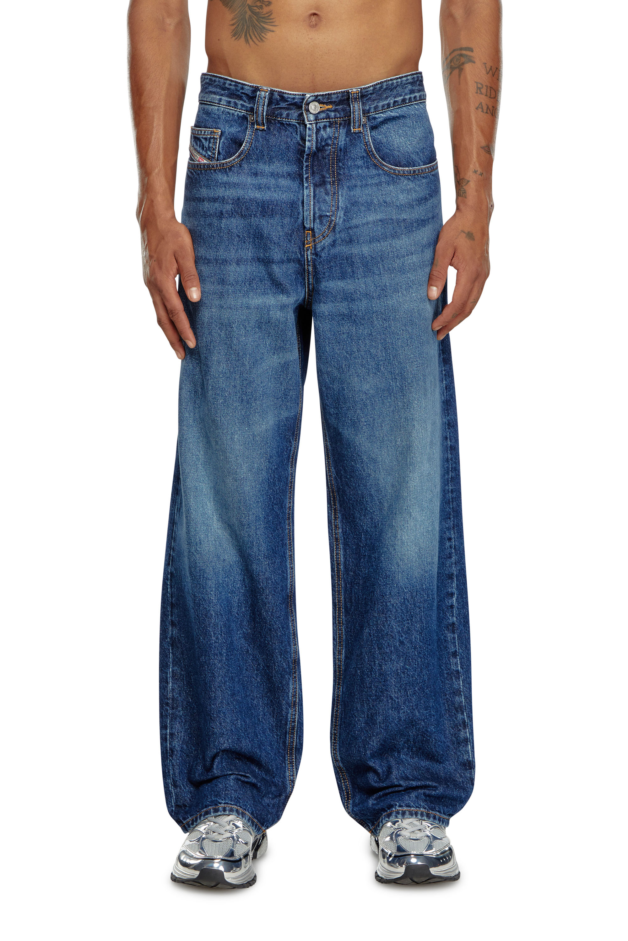 Diesel - Homme Straight Jeans 2001 D-Macro 09I27, Bleu moyen - Image 1