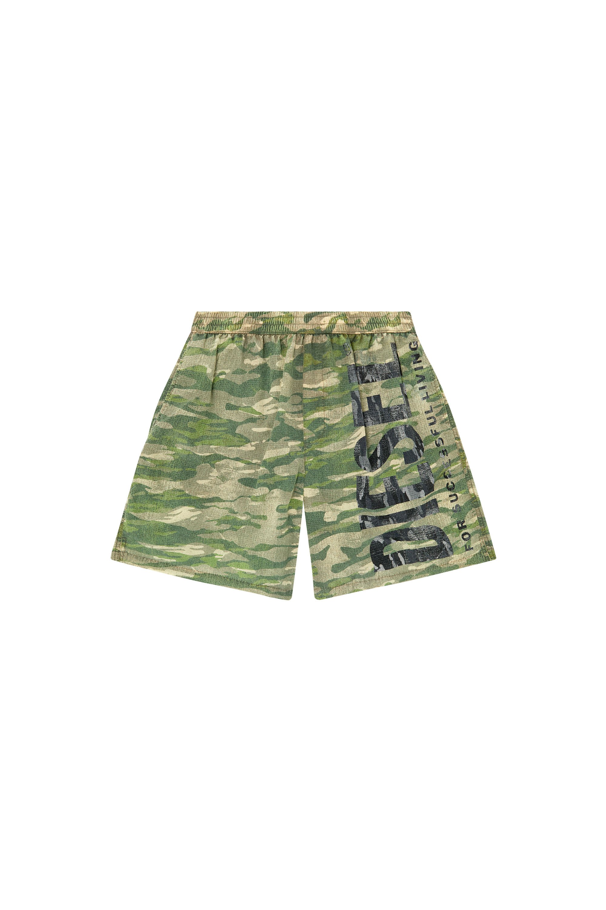 Diesel - POWEL-47.5-UTLT, Male's Board shorts in camo ripstop in Military Green - 4