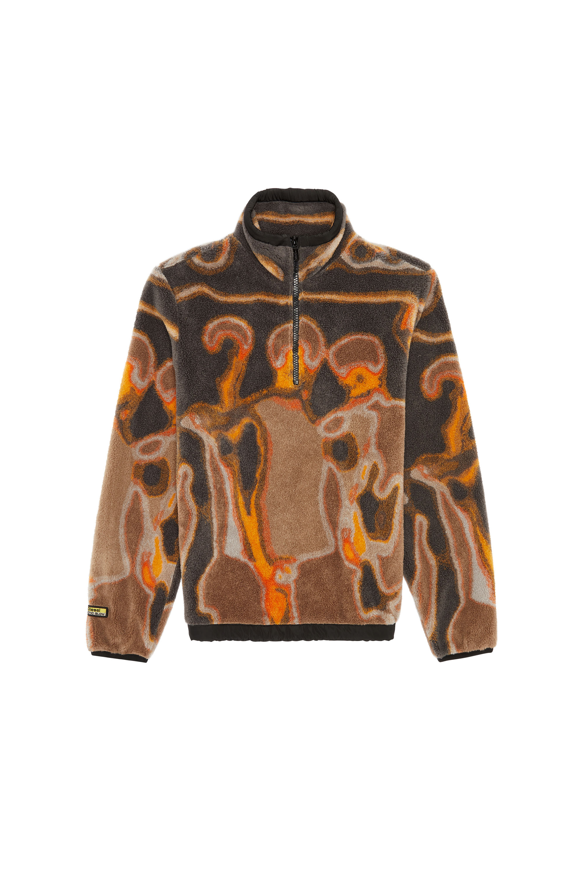 Diesel - S-TRAILER, Male Half-zip sweatshirt in teddy jacquard in Multicolor - Image 6