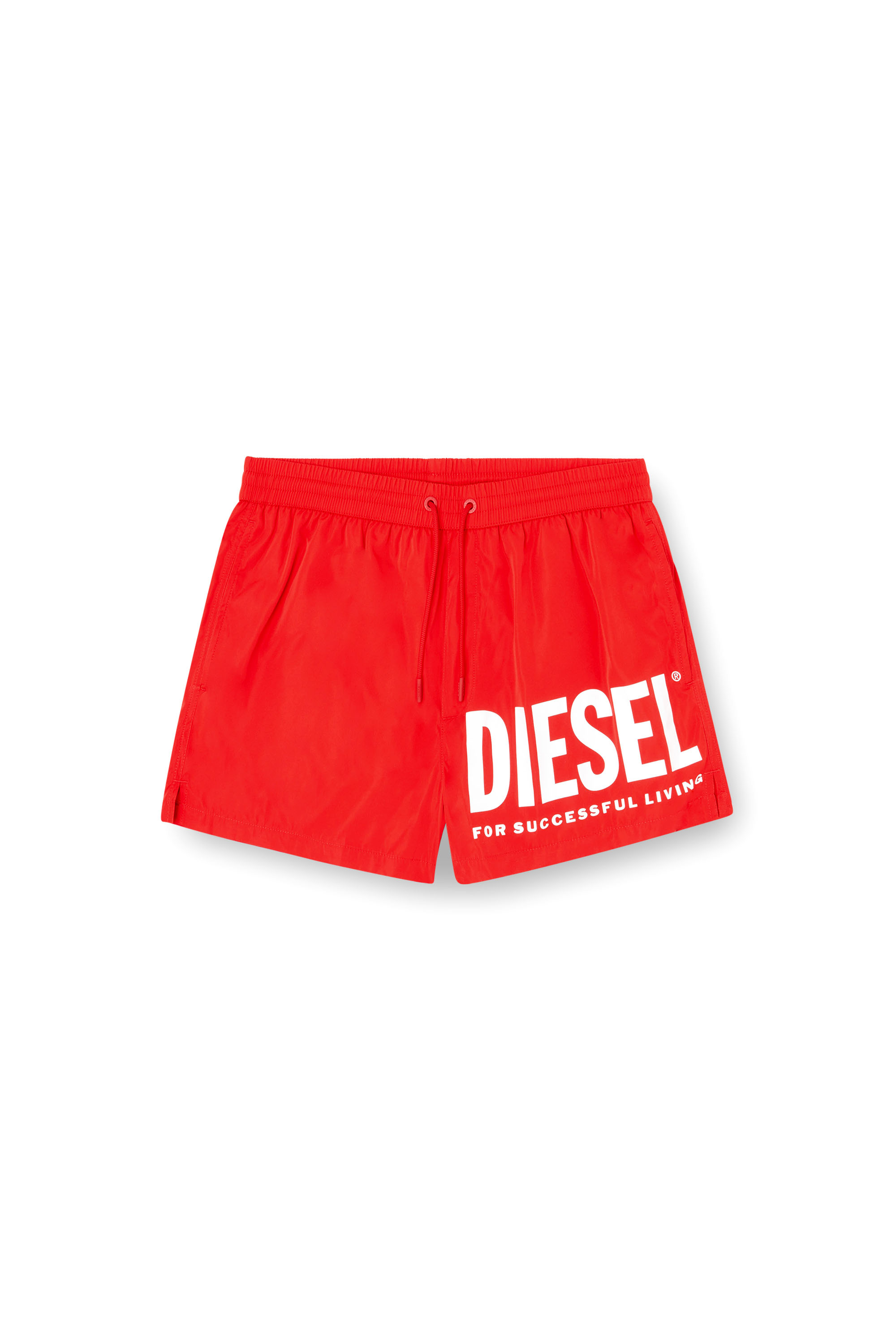 Diesel - MARIO-34-D-CORE, Male's Swim shorts with logo print in Red/White - 4