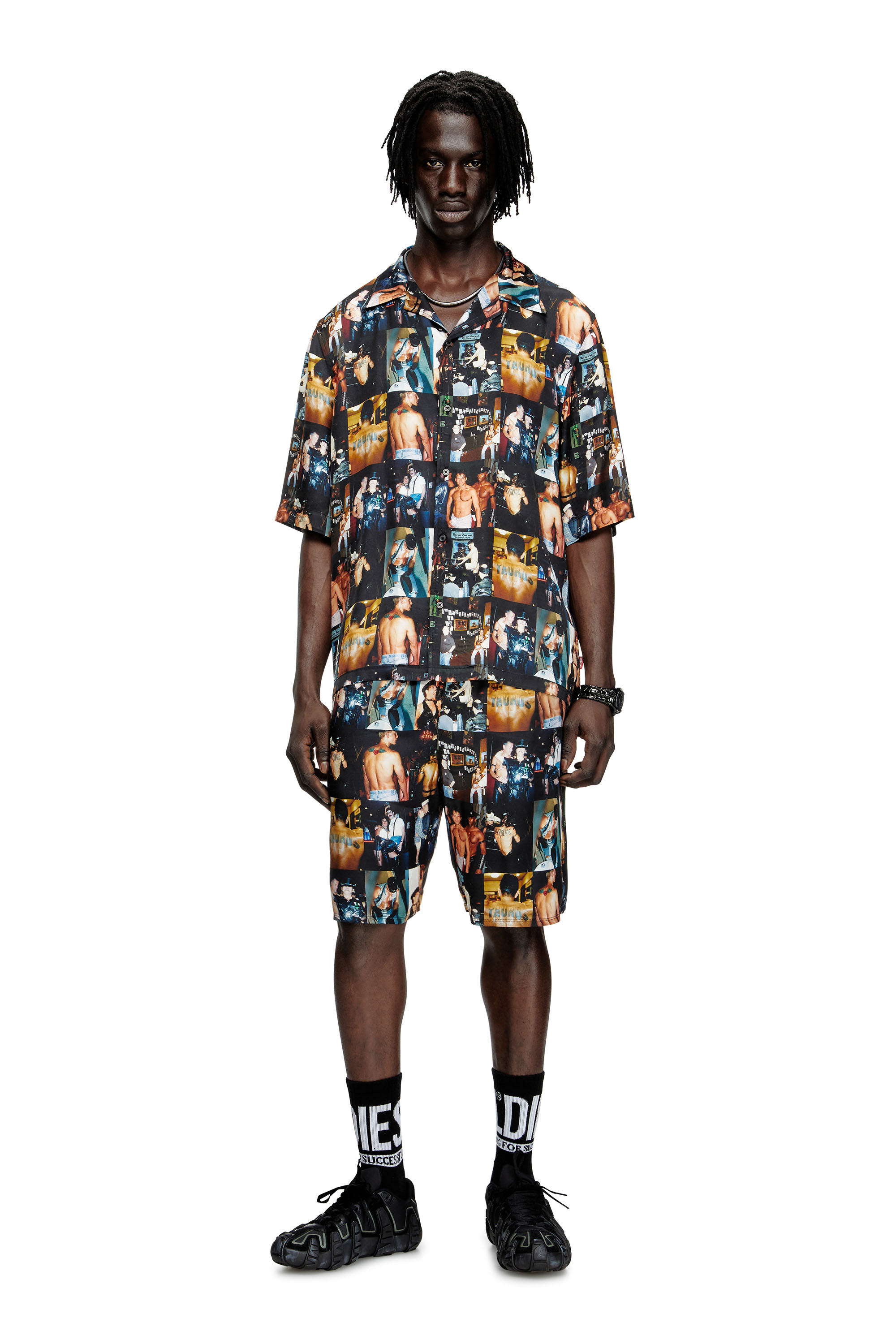 Diesel - PR-S-MEC-TOM25, Chemise bowling avec imprimés graphiques Mixte in Noir - 2