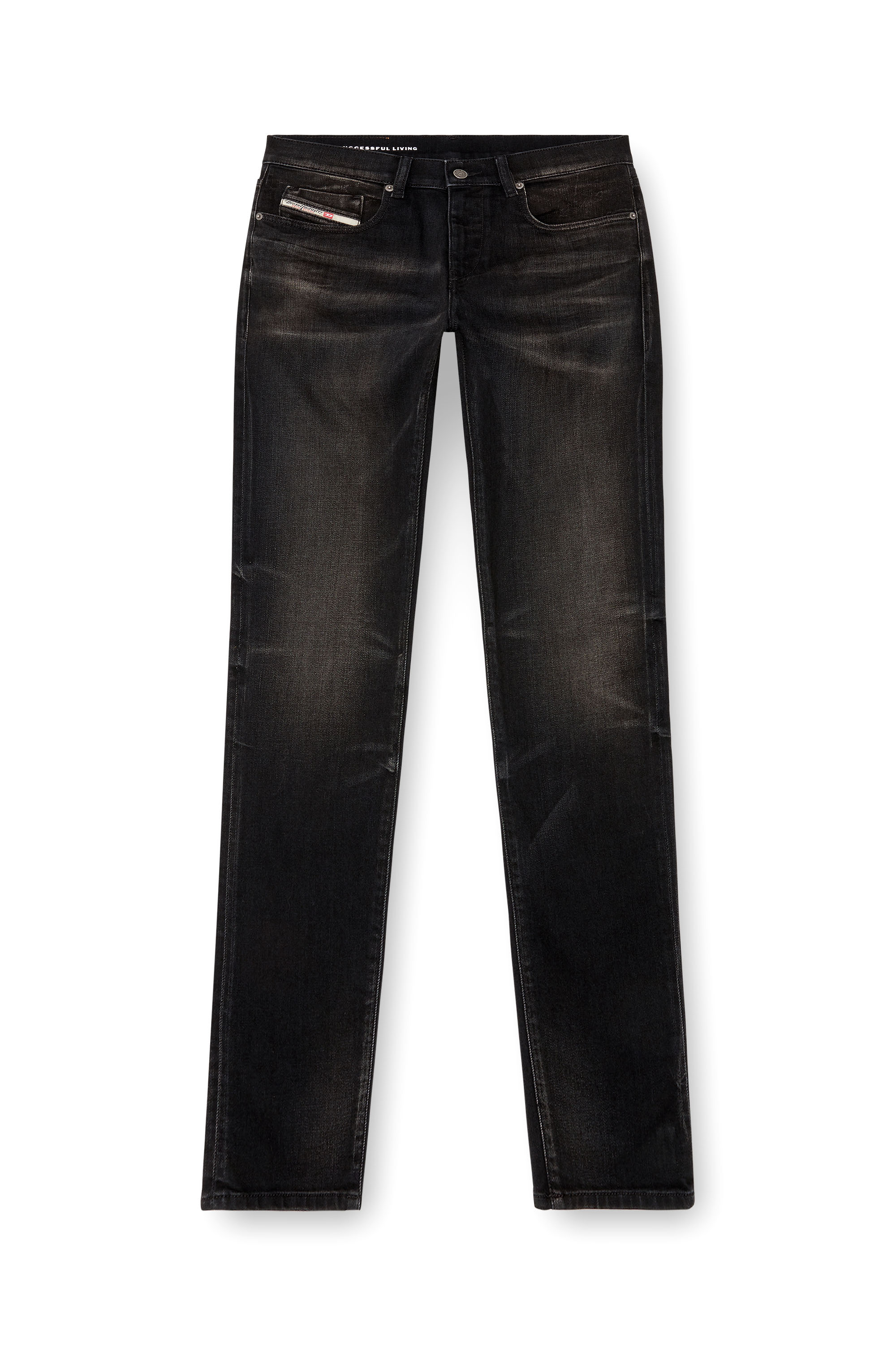 Diesel - Slim Jeans 2019 D-Strukt 09J53 Homme, Noir/Gris foncé - Image 3