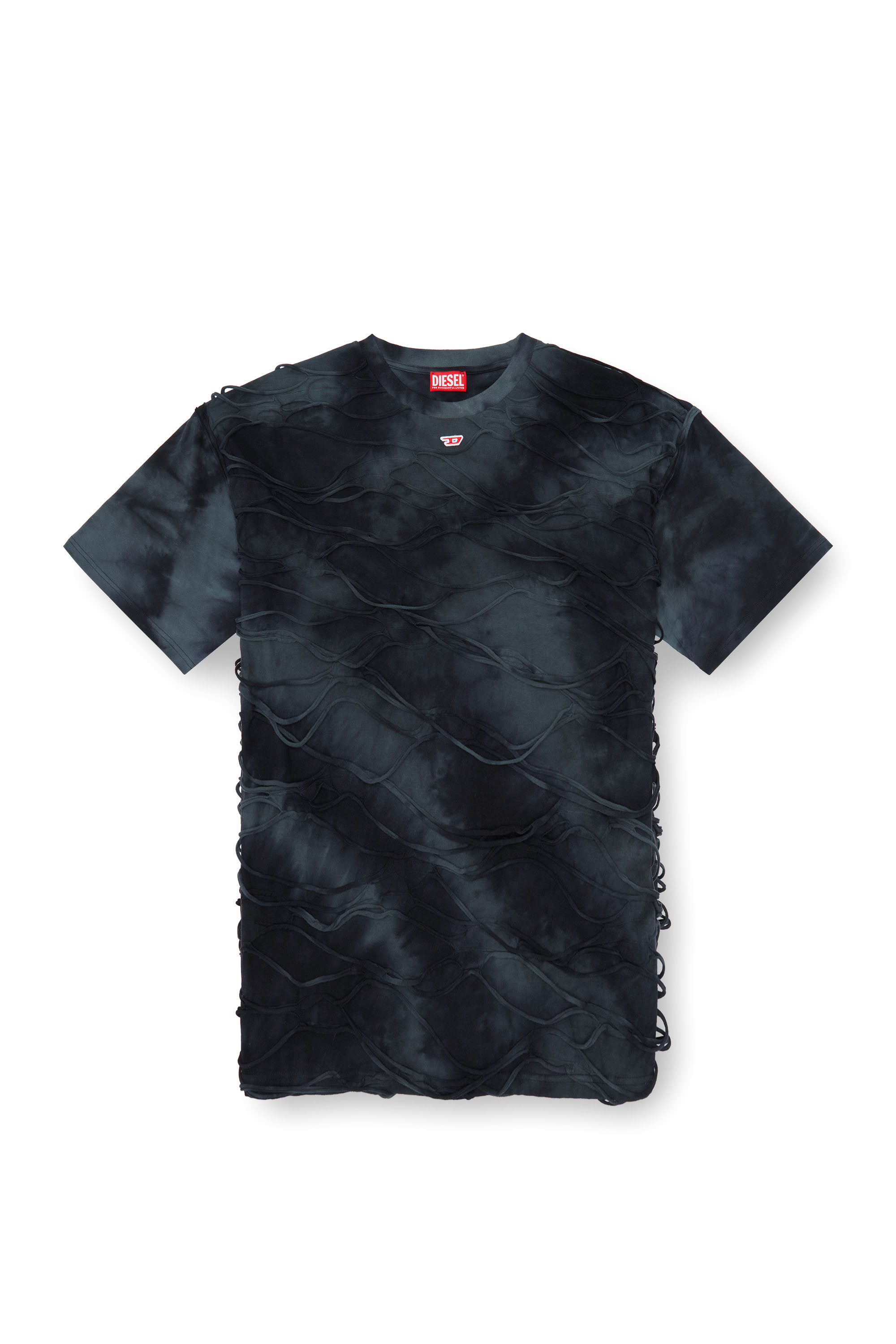 Diesel - T-BOXKET, T-shirt avec fils flottants Homme in Noir - 4