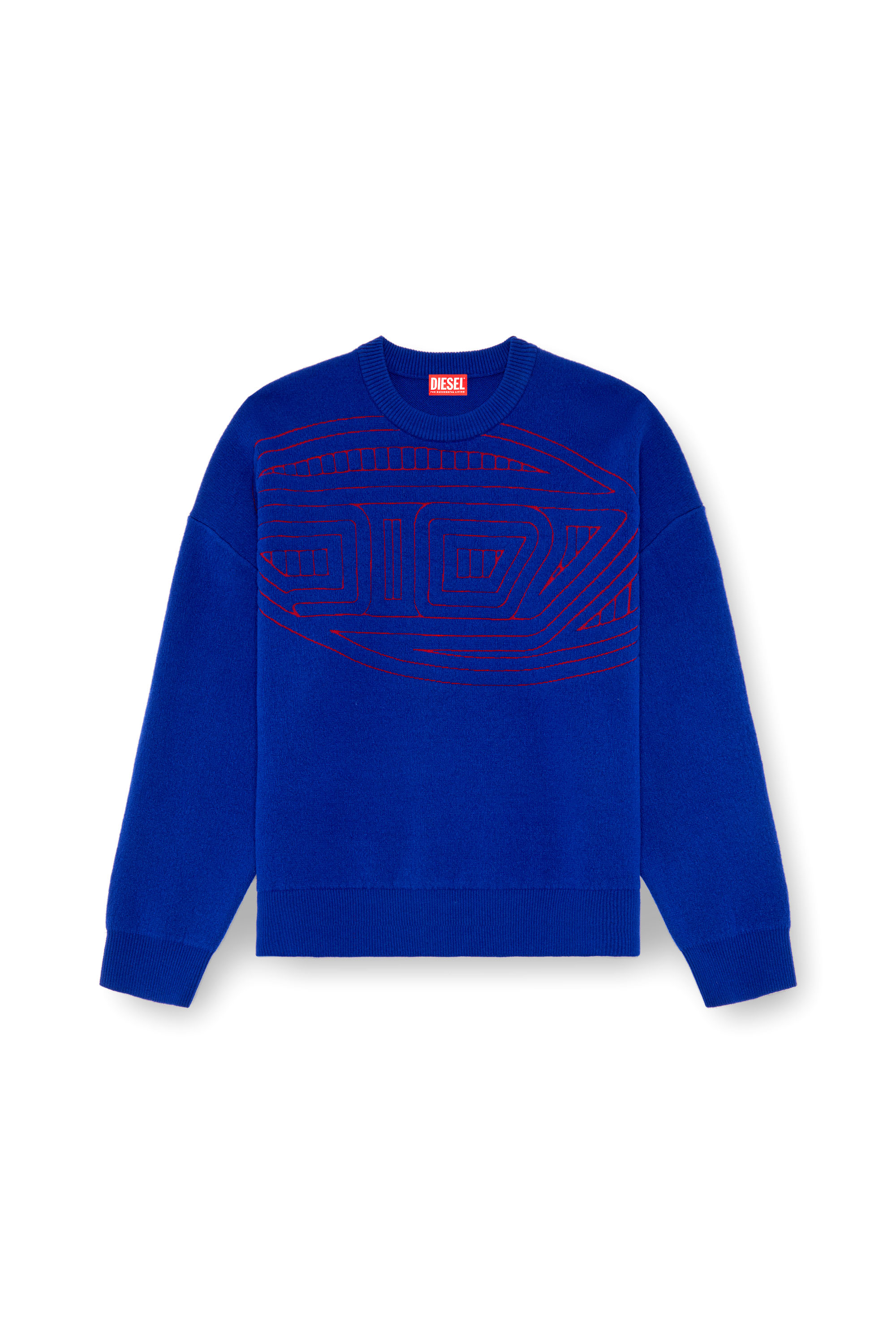 Diesel - K-RATIO, Male Wool-blend jumper with graphic logo in Blue - Image 5