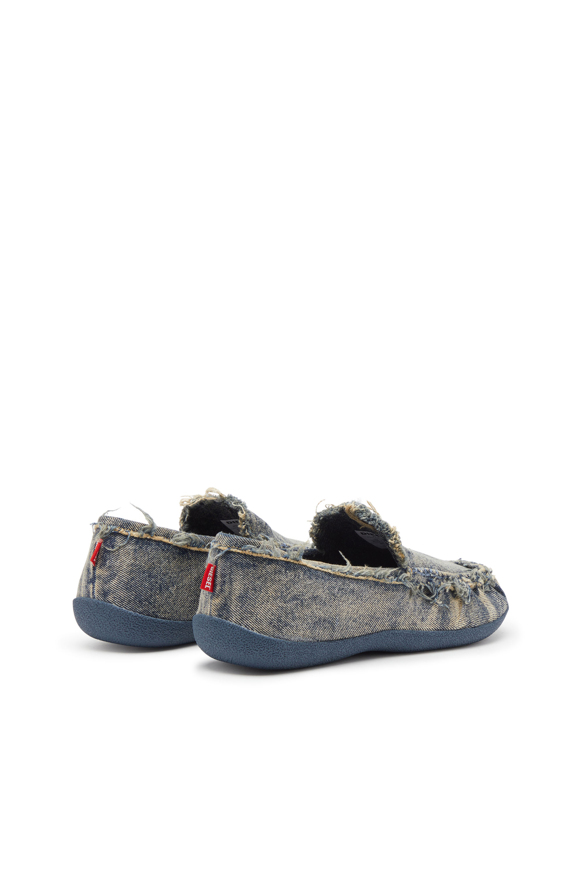 Diesel - D-SHOCK MOC, Male's D-Shock-Distressed denim loafers in Blue - 3