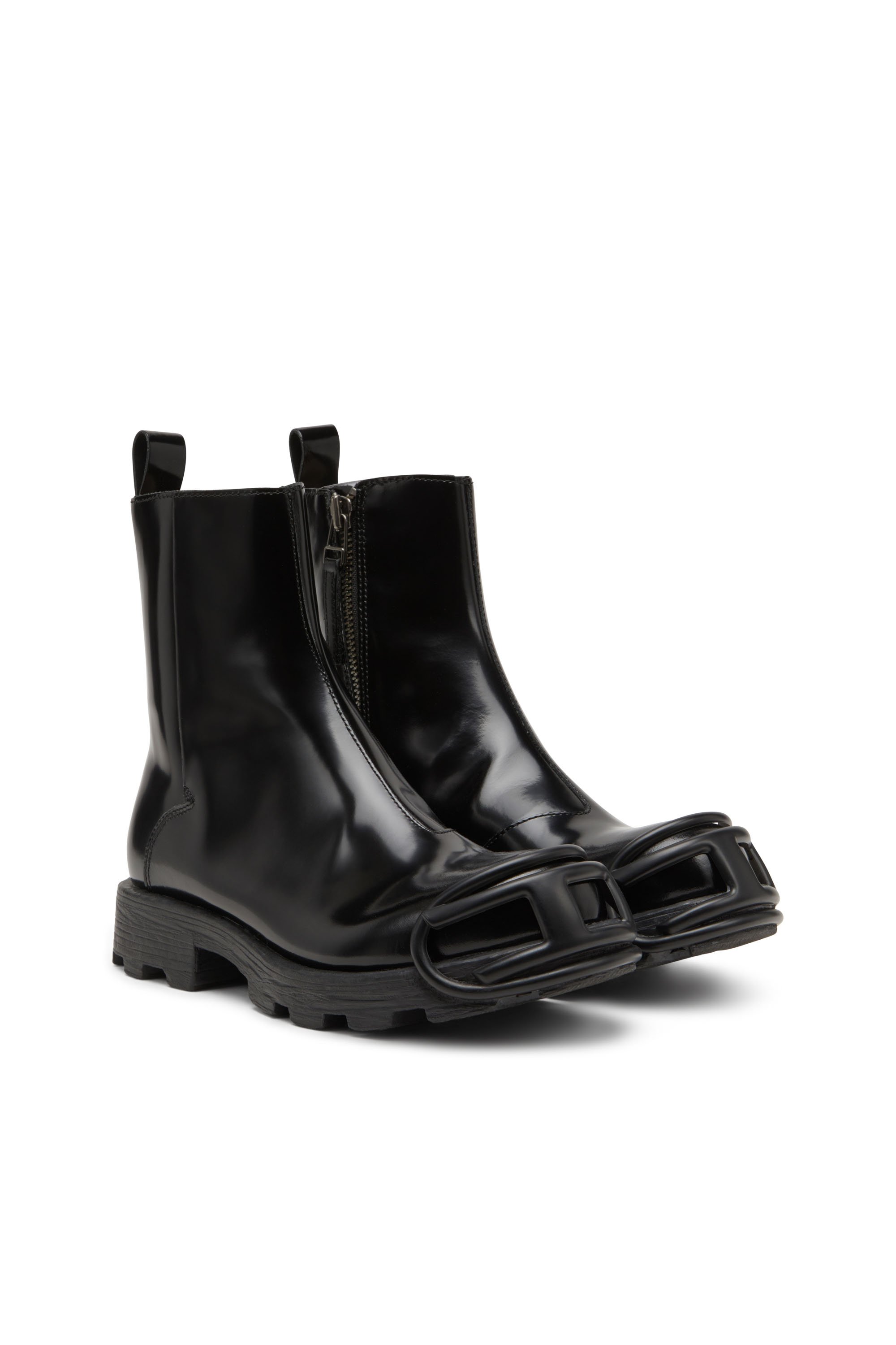 Diesel - D-HAMMER BT ZIP D, Male's D-Hammer-Leather Chelsea boots with Oval D toe caps in Black - 2