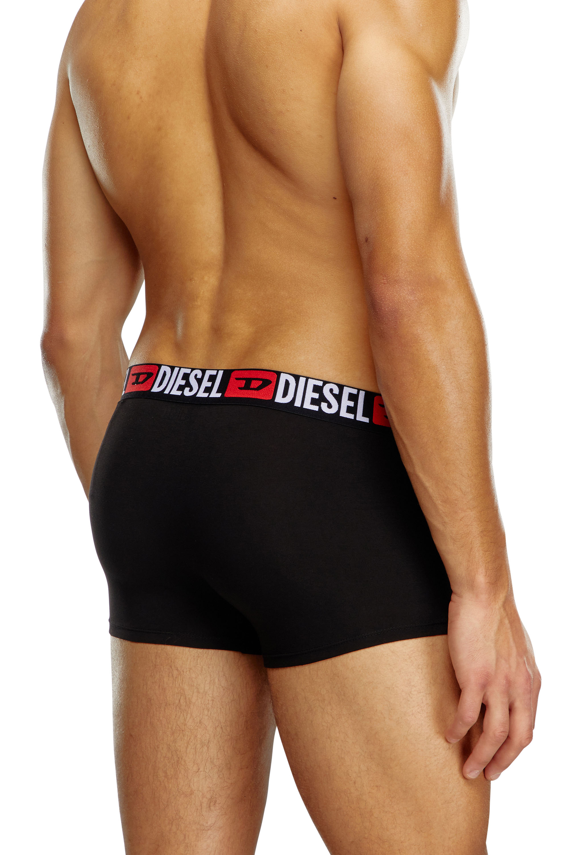 Diesel - UMBX-DAMIENTHREEPACK, Male's Three-pack of all-over logo waist boxers in Black - 4