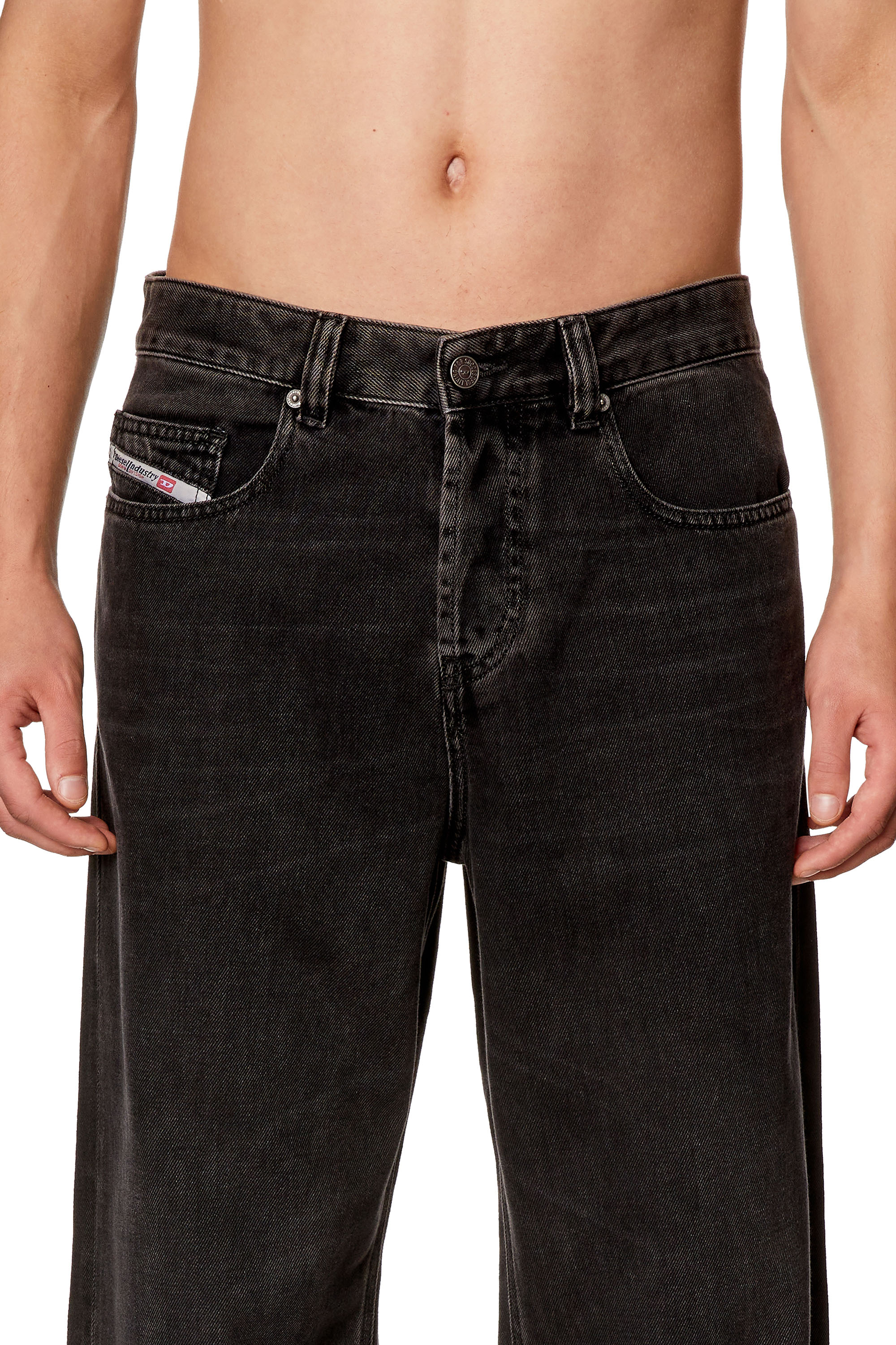 Diesel - Male Straight Jeans 2001 D-Macro 09I35, Black/Dark Grey - Image 4