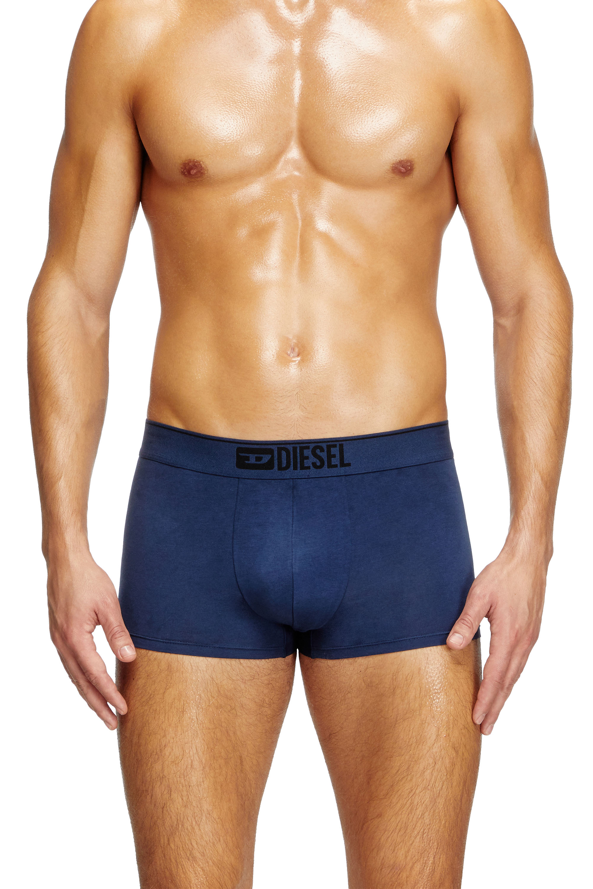 Diesel - UMBX-DAMIENTHREEPACK, Male's Three-pack of plain boxer briefs in Blue - 2