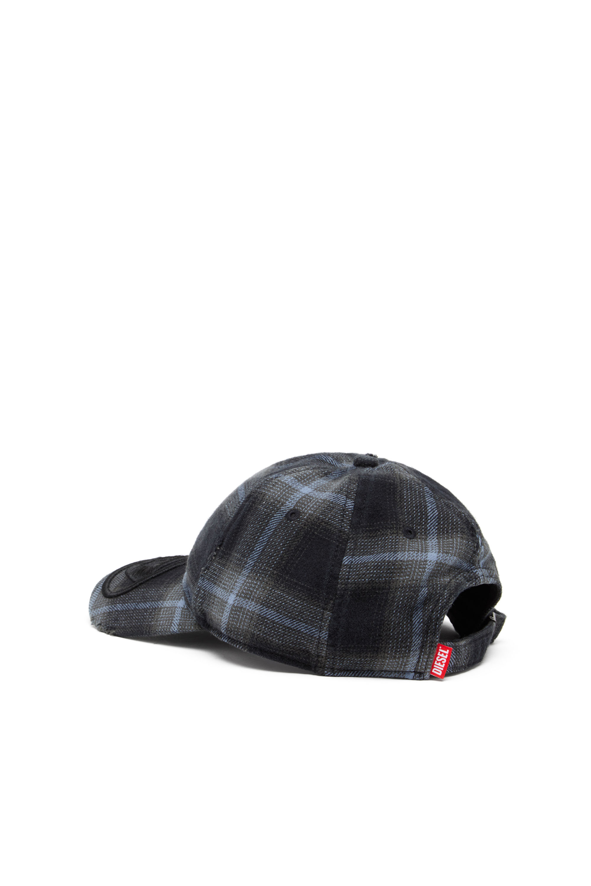 Diesel - C-HARLES, Male's Cotton check baseball cap in Black/Blue - 2