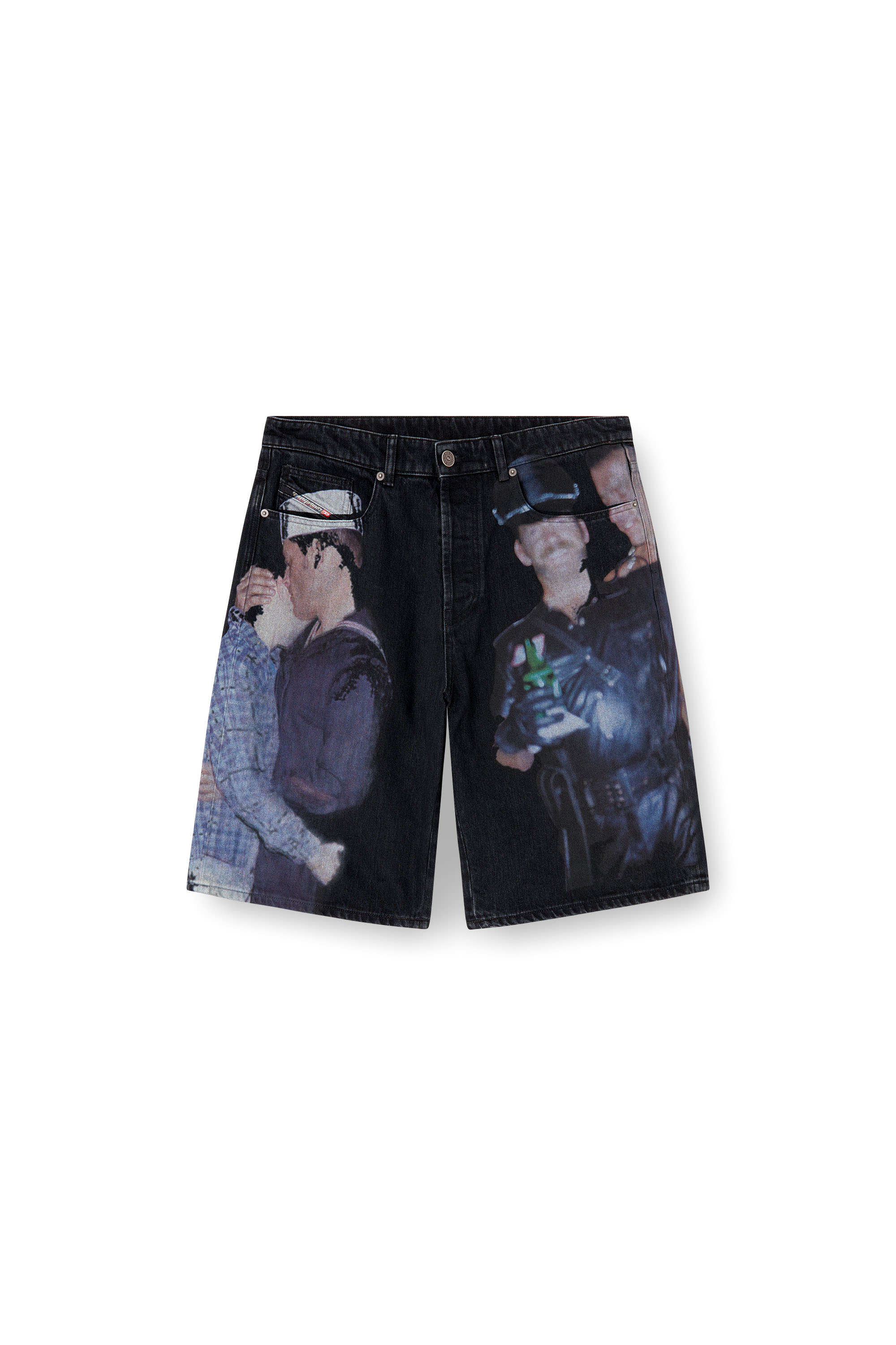 Diesel - PR-D-RIXFORD-S, Short en denim avec imprimé multicolore Mixte in Noir - 3
