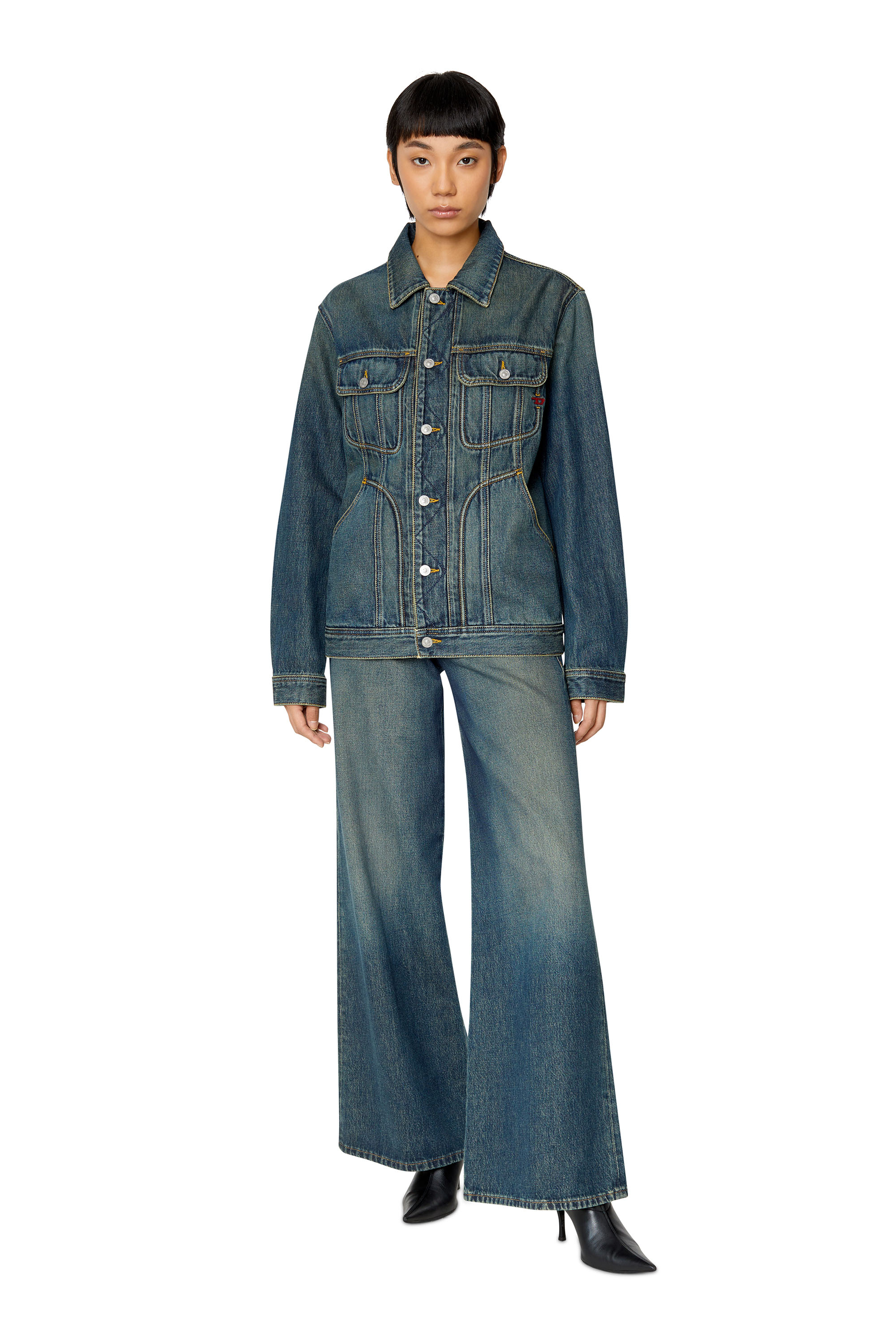 Diesel - D-RILEY TRUCKER JACKET, Bleu Foncé - Image 5