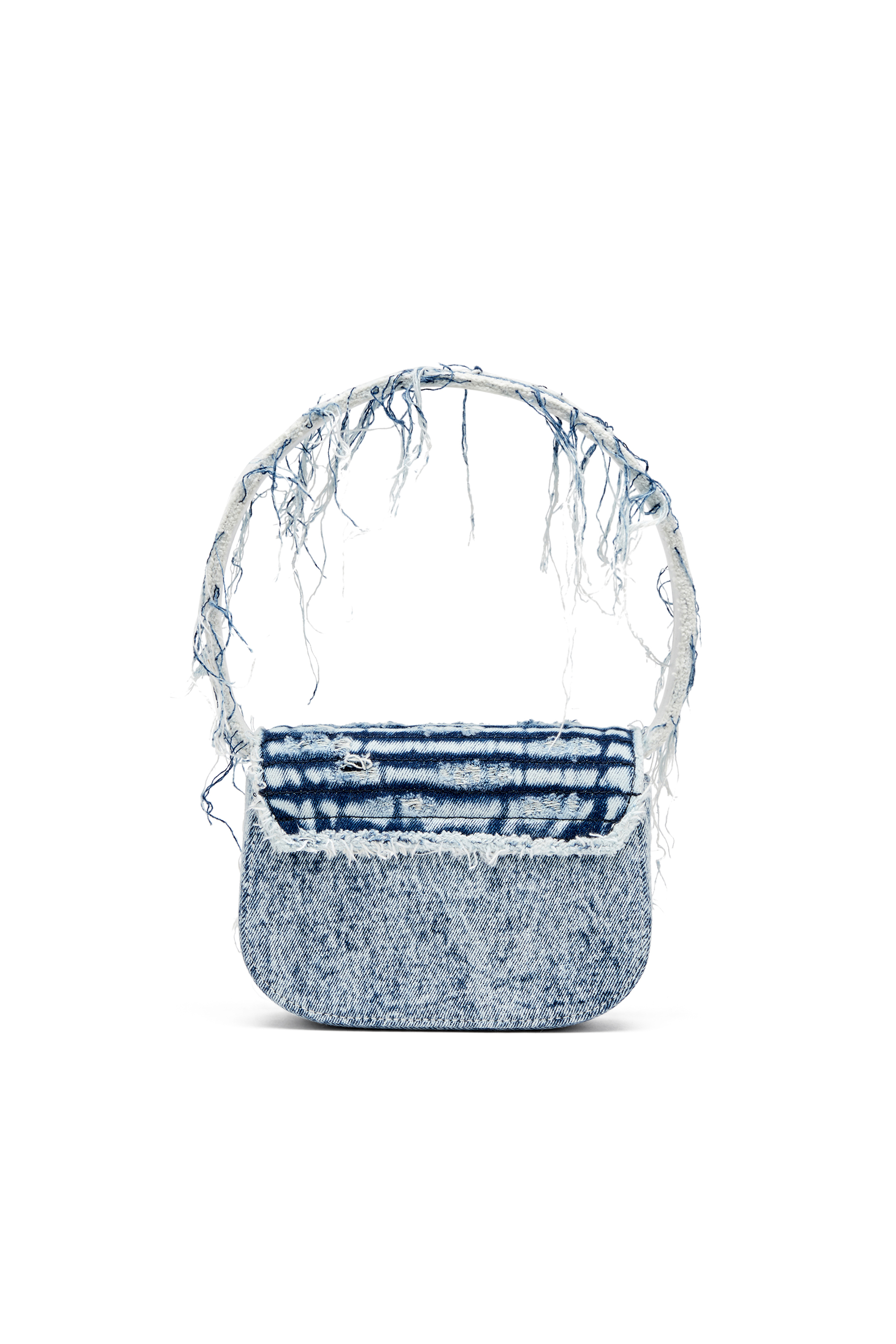 Diesel - 1DR, Female's 1DR-Iconic shoulder bag in frayed denim in Blue - 3