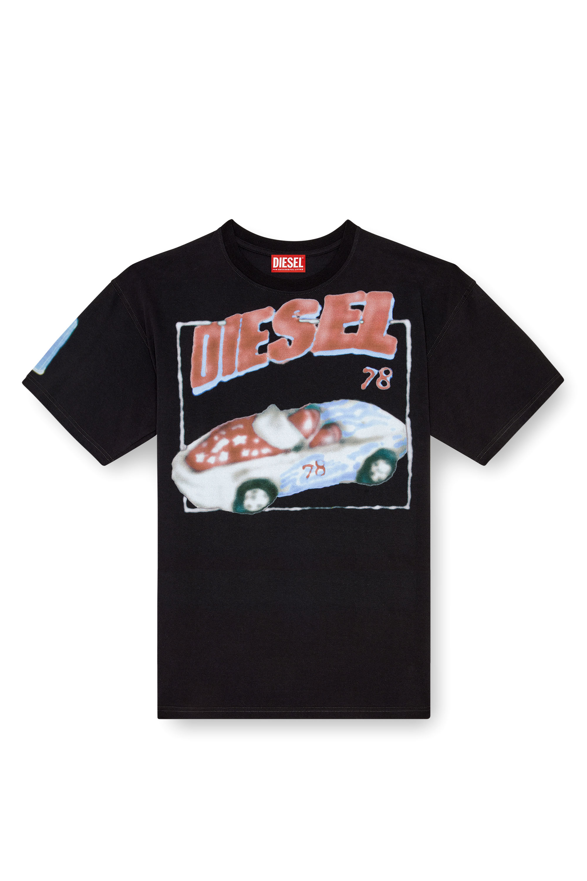 Diesel - T-BOXT-Q17, Male's T-shirt with car print in Black - 4