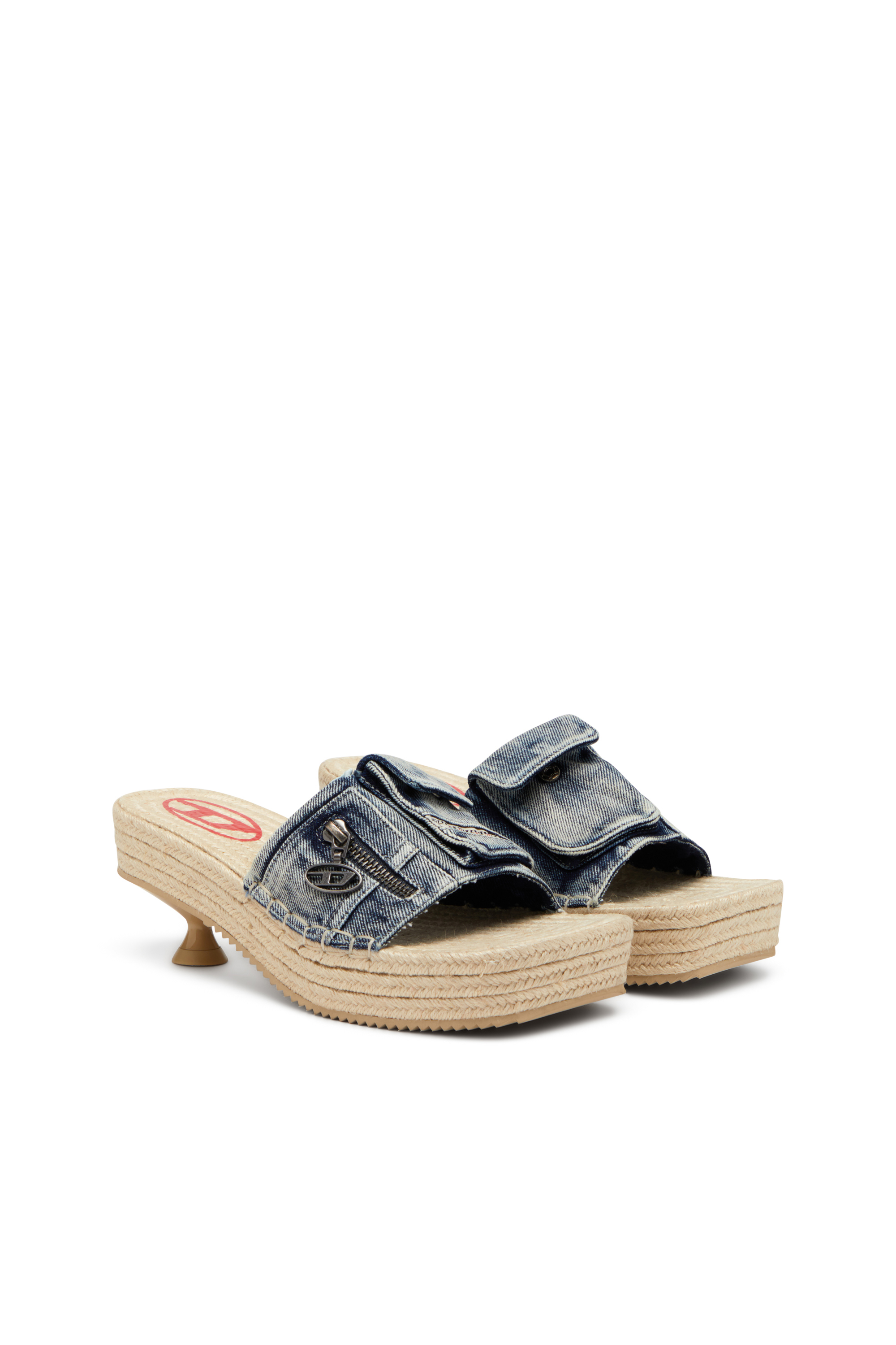 Diesel - D-IBIZA 40 PCK, Female's Heeled platform espadrilles in denim in Blue - 2