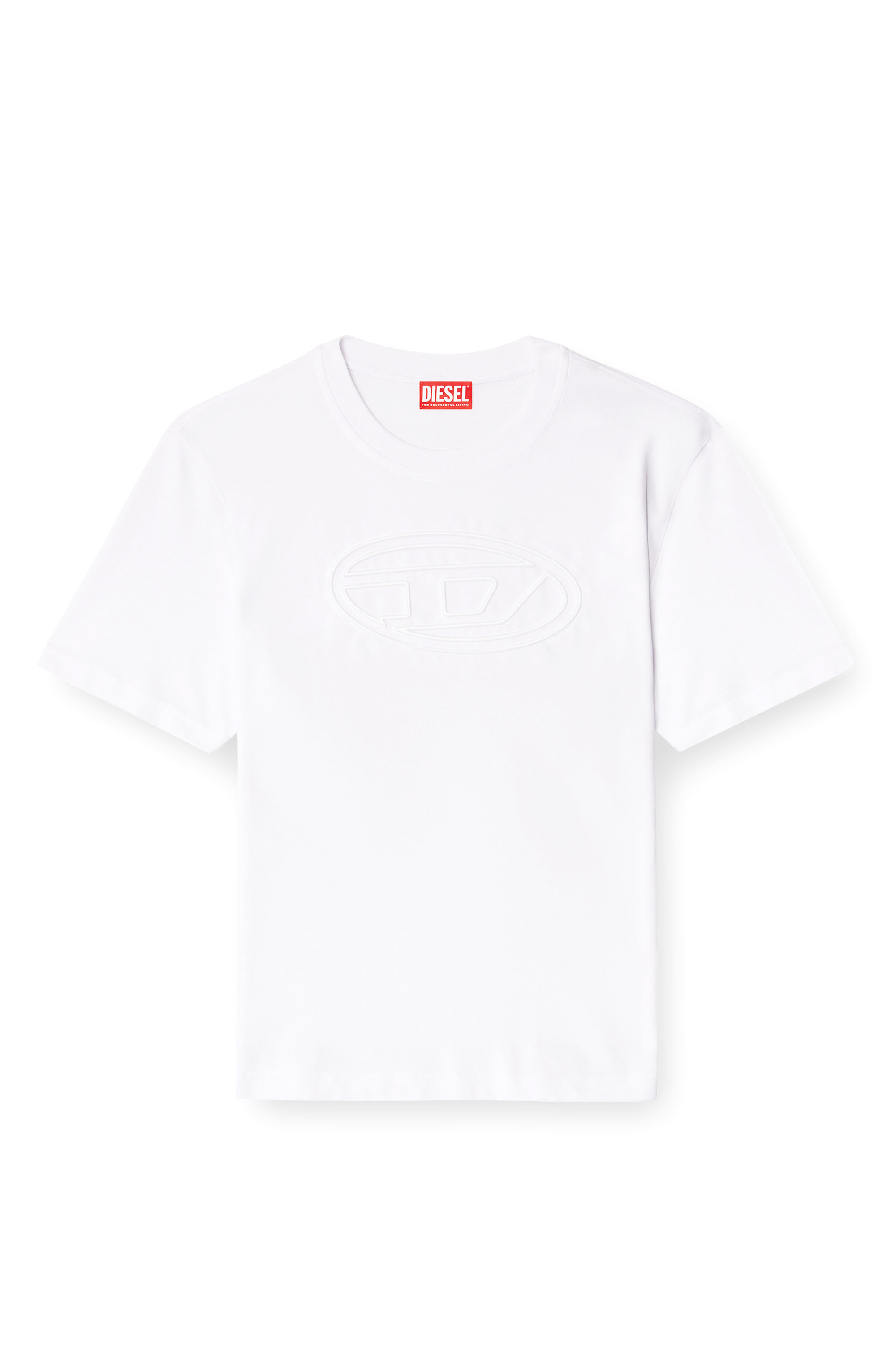 Diesel - T-ADJUST-BIGOVAL, Male's T-shirt with embossed Oval D in White - 4