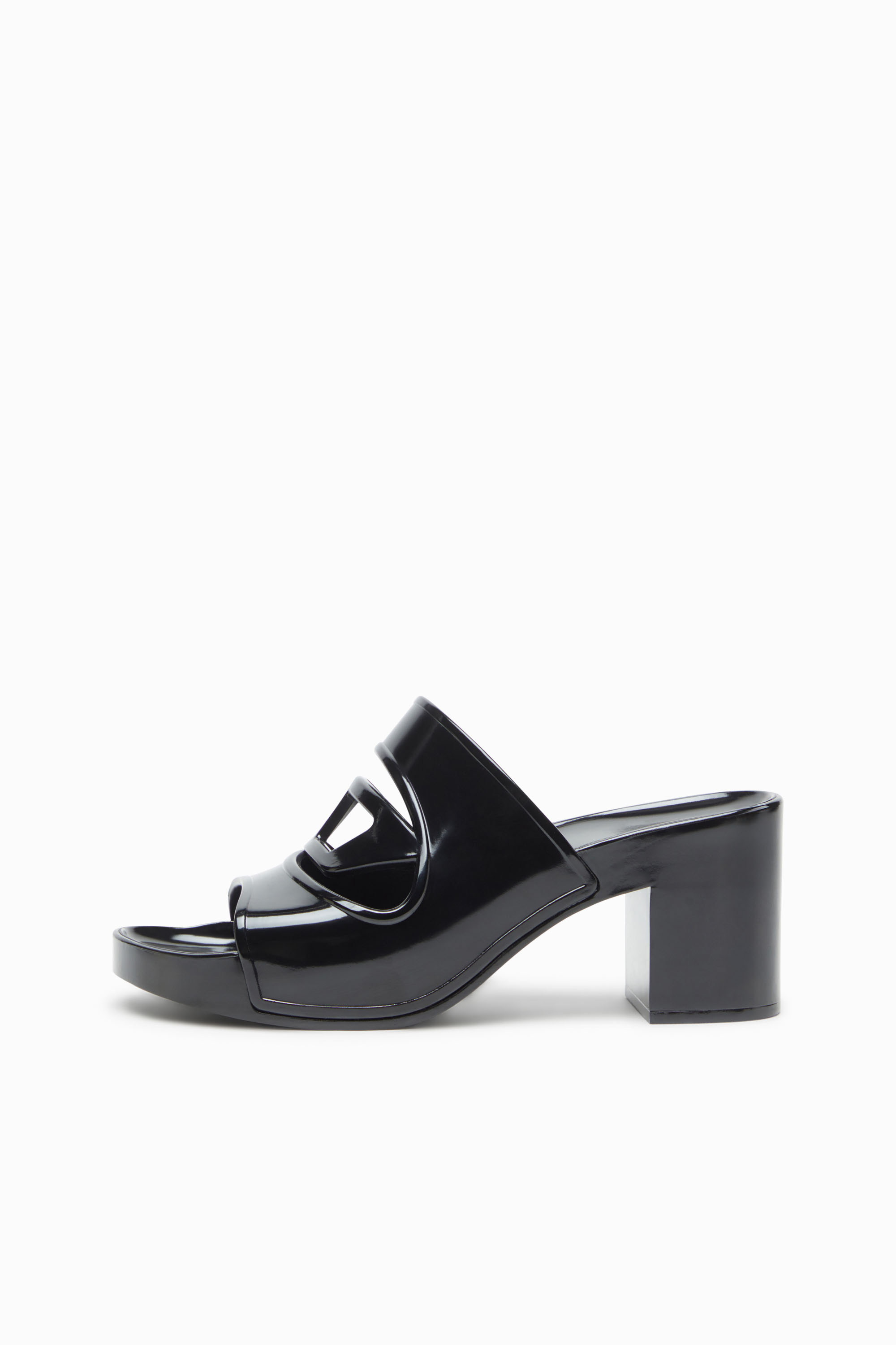 Diesel - SA-BONNIE, Female's Heeled rubber slides with cut-out logo in Black - 7