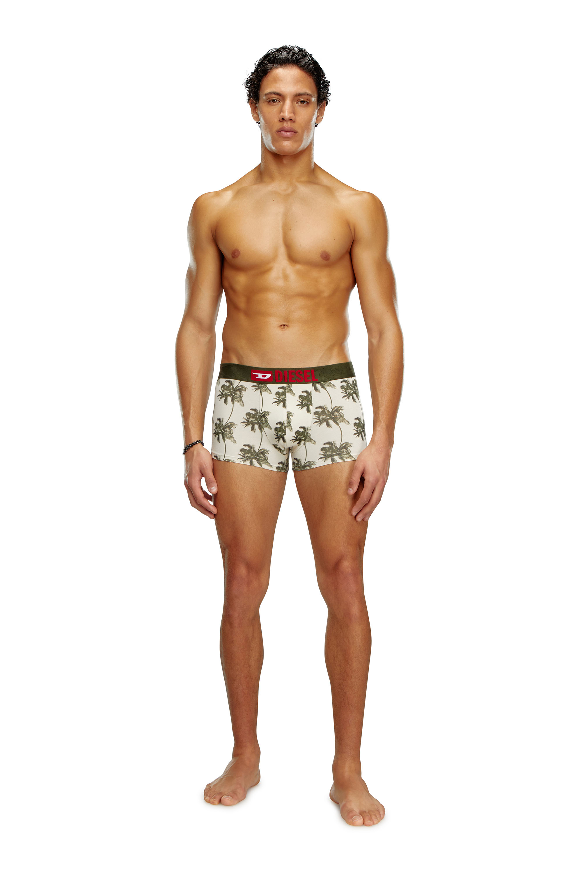 Diesel - UMBX-DAMIENTHREEPACK, Male's Three-pack palm-tree boxer briefs in Military Green - 4