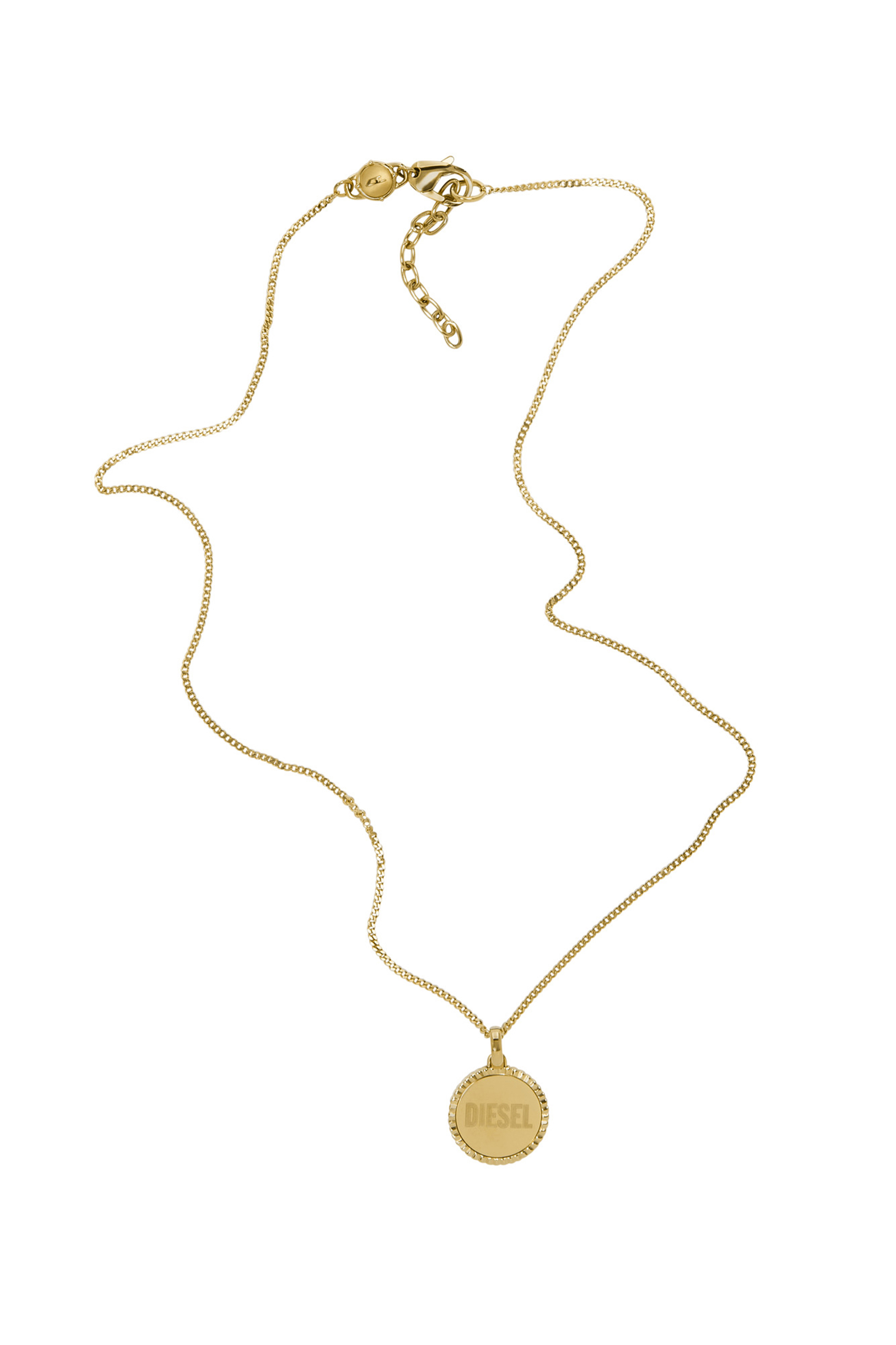 Diesel - DX1361, Unisex Gold stainless steel pendant necklace in Gold - Image 2