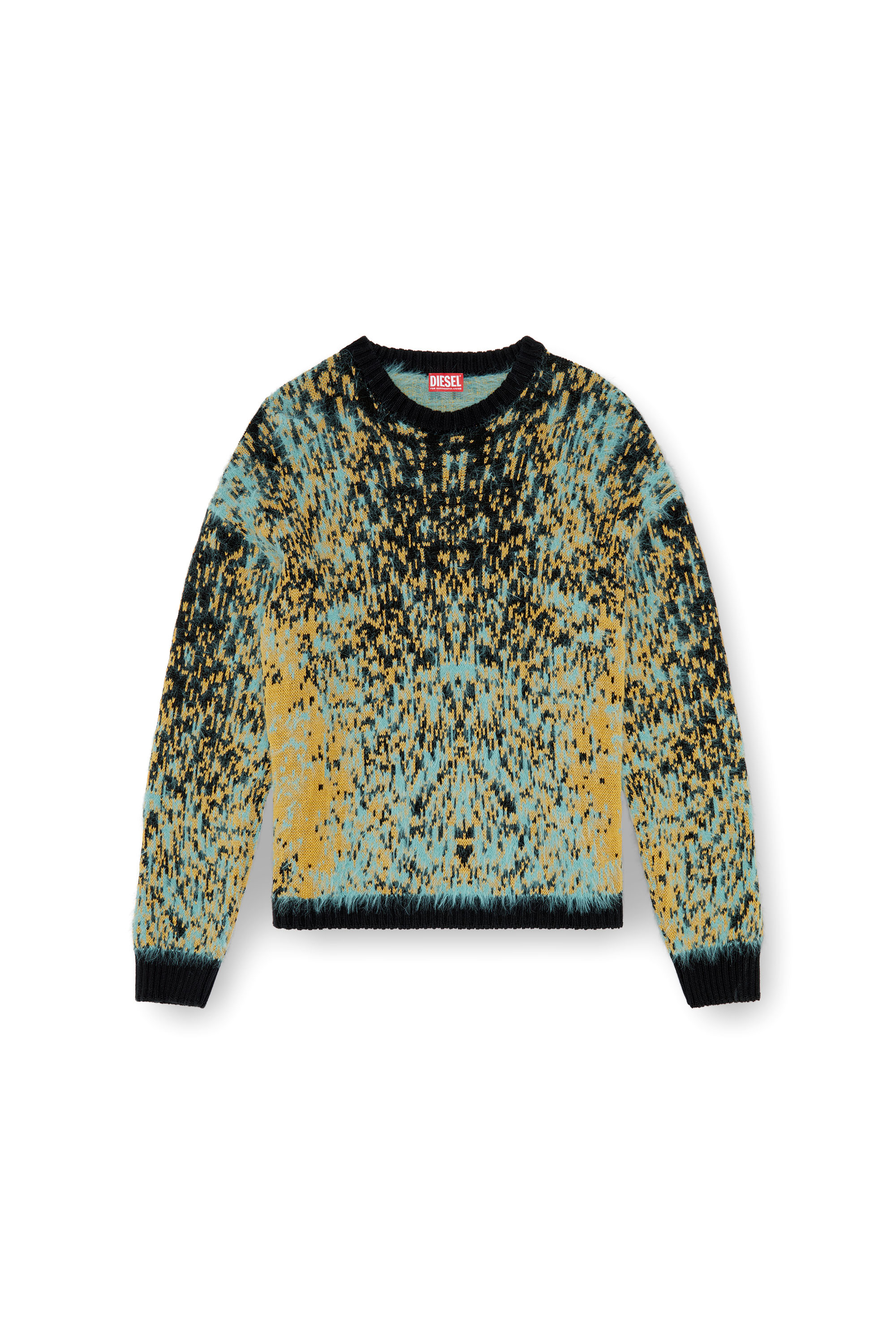 Diesel - K-RAIN, Male's Jumper with acid rain effect in Blue/Yellow - 5