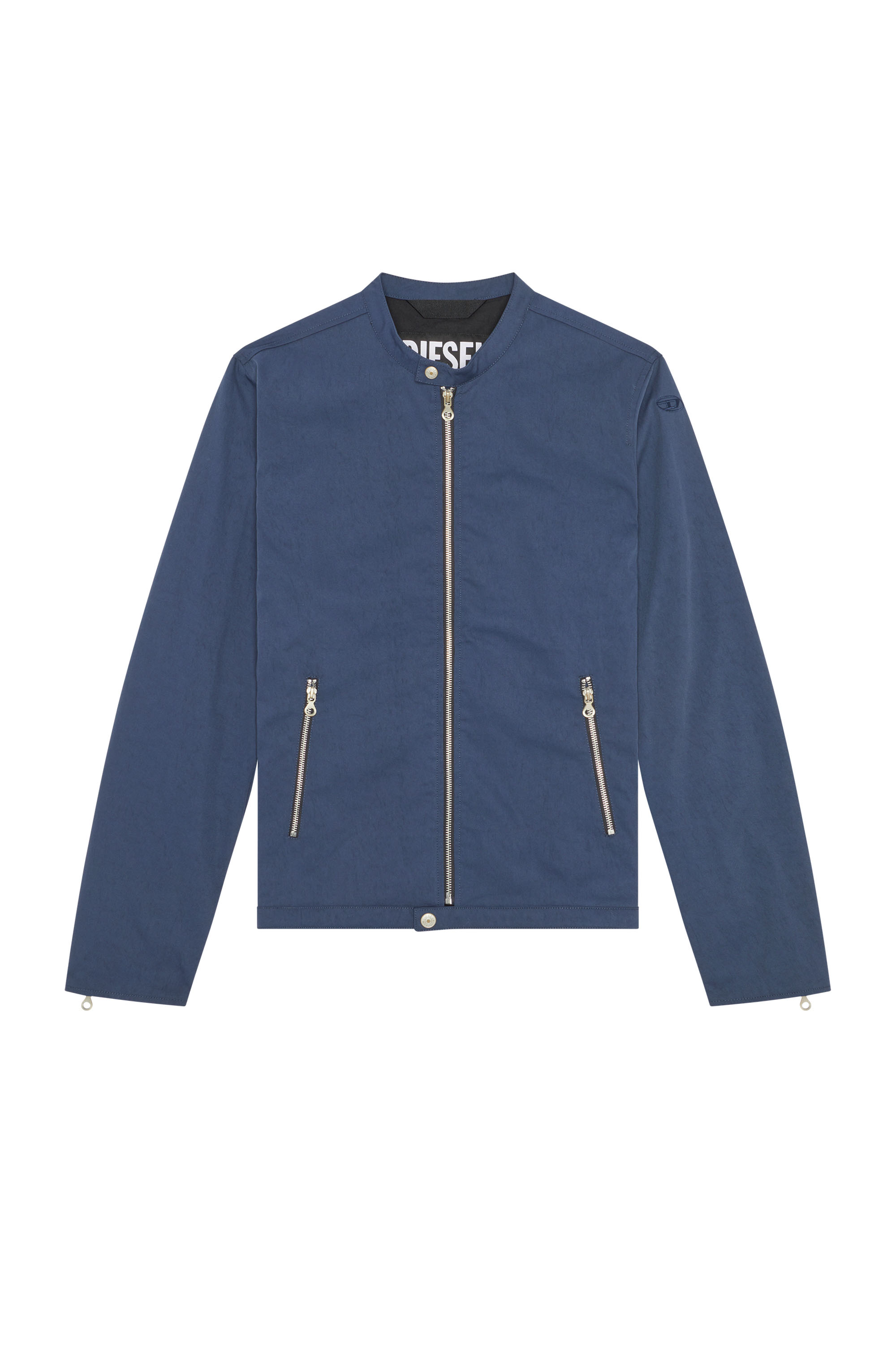 Diesel - J-GLORY-NW, Male Biker jacket in cotton-touch nylon in Blue - Image 5