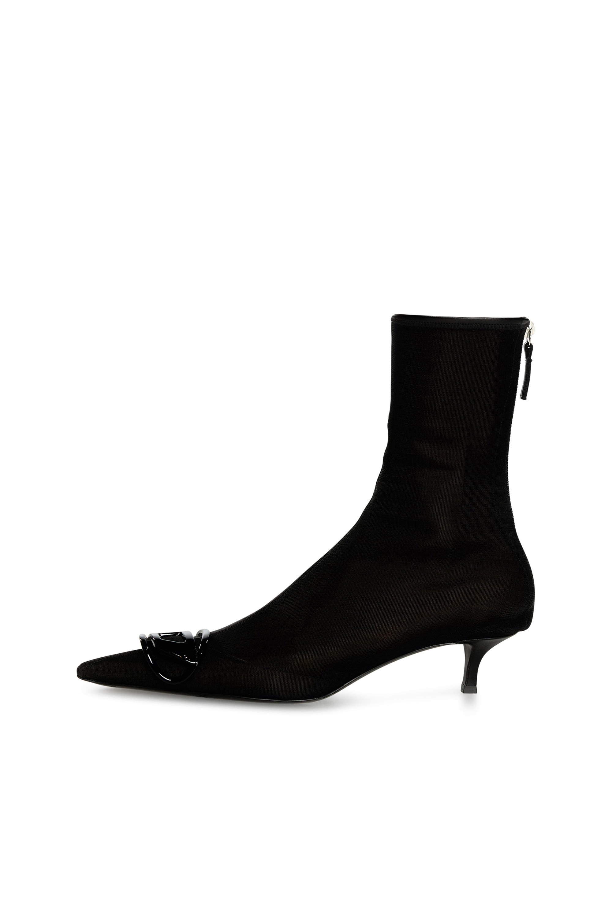 Diesel - D-VENUS KITTIE BT, Female's Stretch-mesh ankle boots with kitten heel in Black - 5