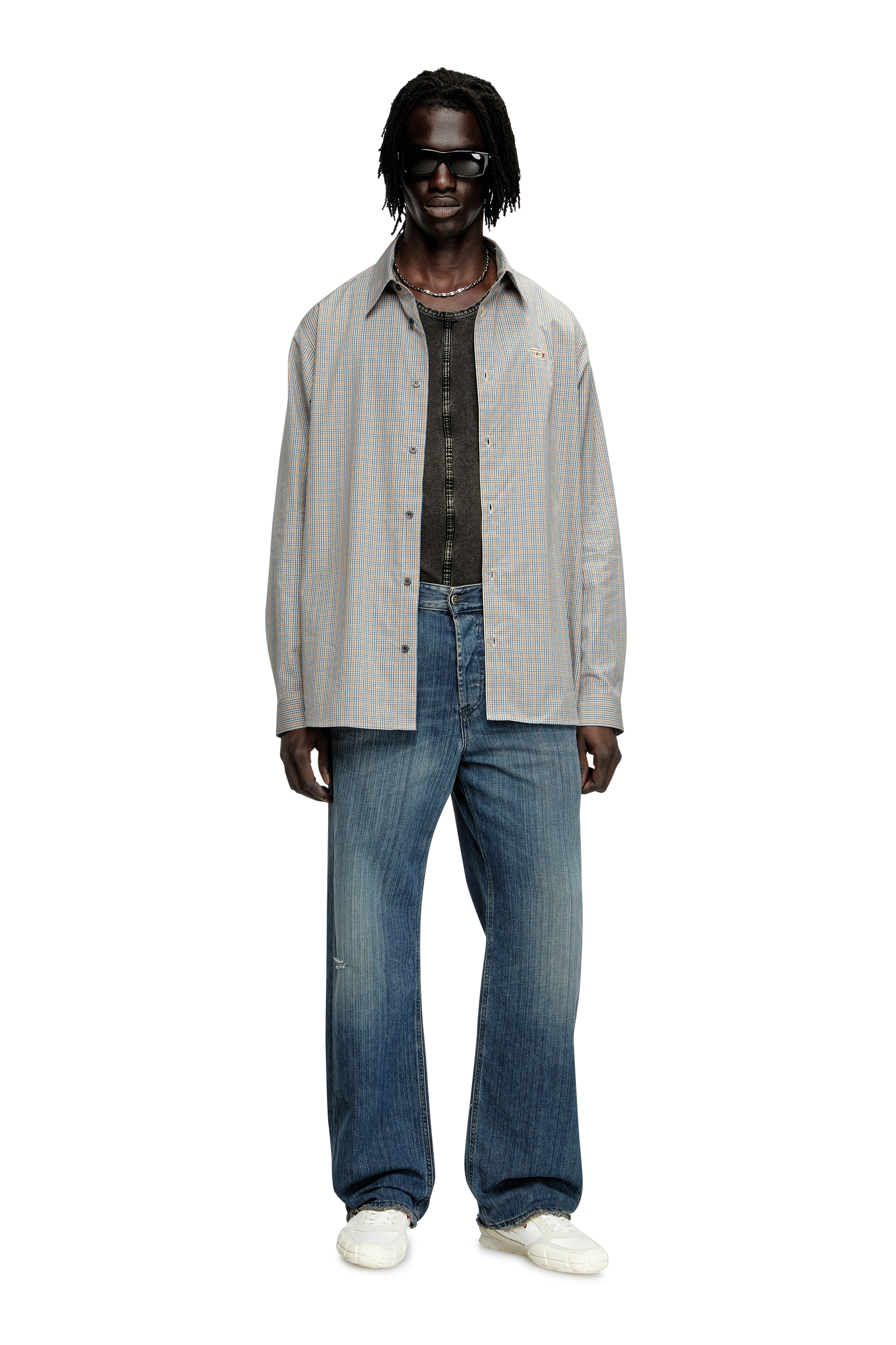 Diesel - S-PAGODHA LOW, Male's Sneakers in leather, suede and ripstop in White/Red - 2