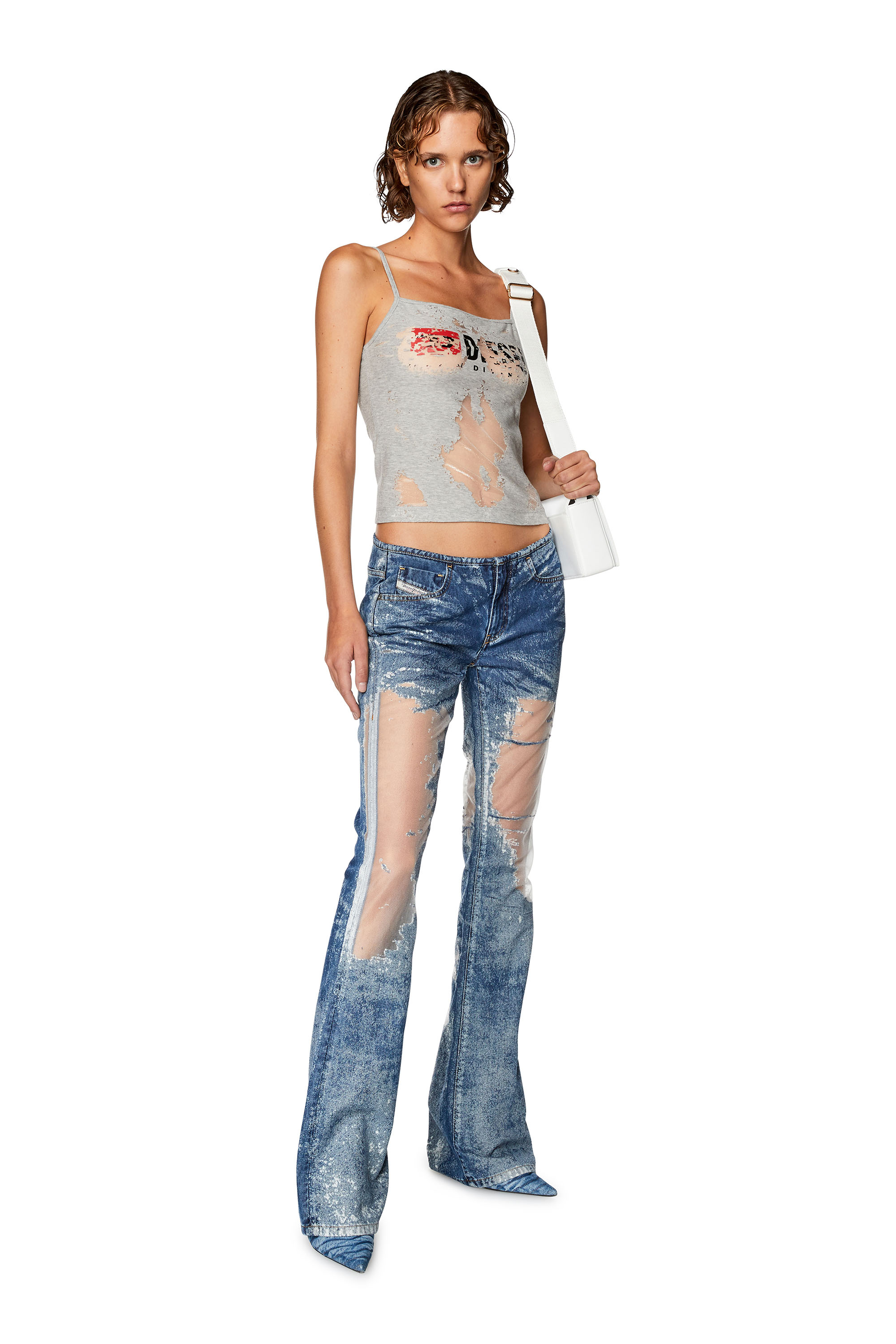 Diesel - Bootcut and Flare Jeans D-Shark 068JH, Medium Blue - Image 1