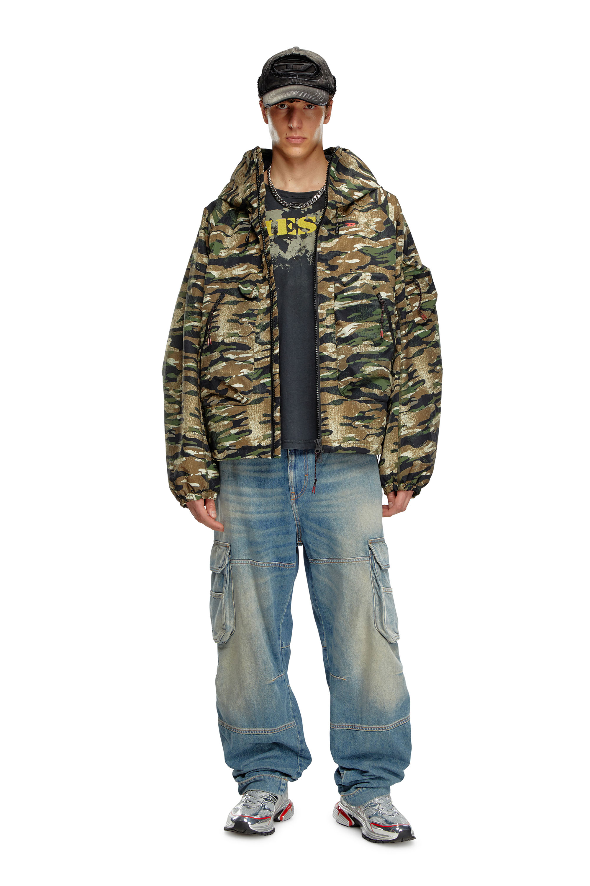 Diesel - AMWT-BERNARD-WT24, Male Camouflage hooded jacket in Multicolor - Image 2