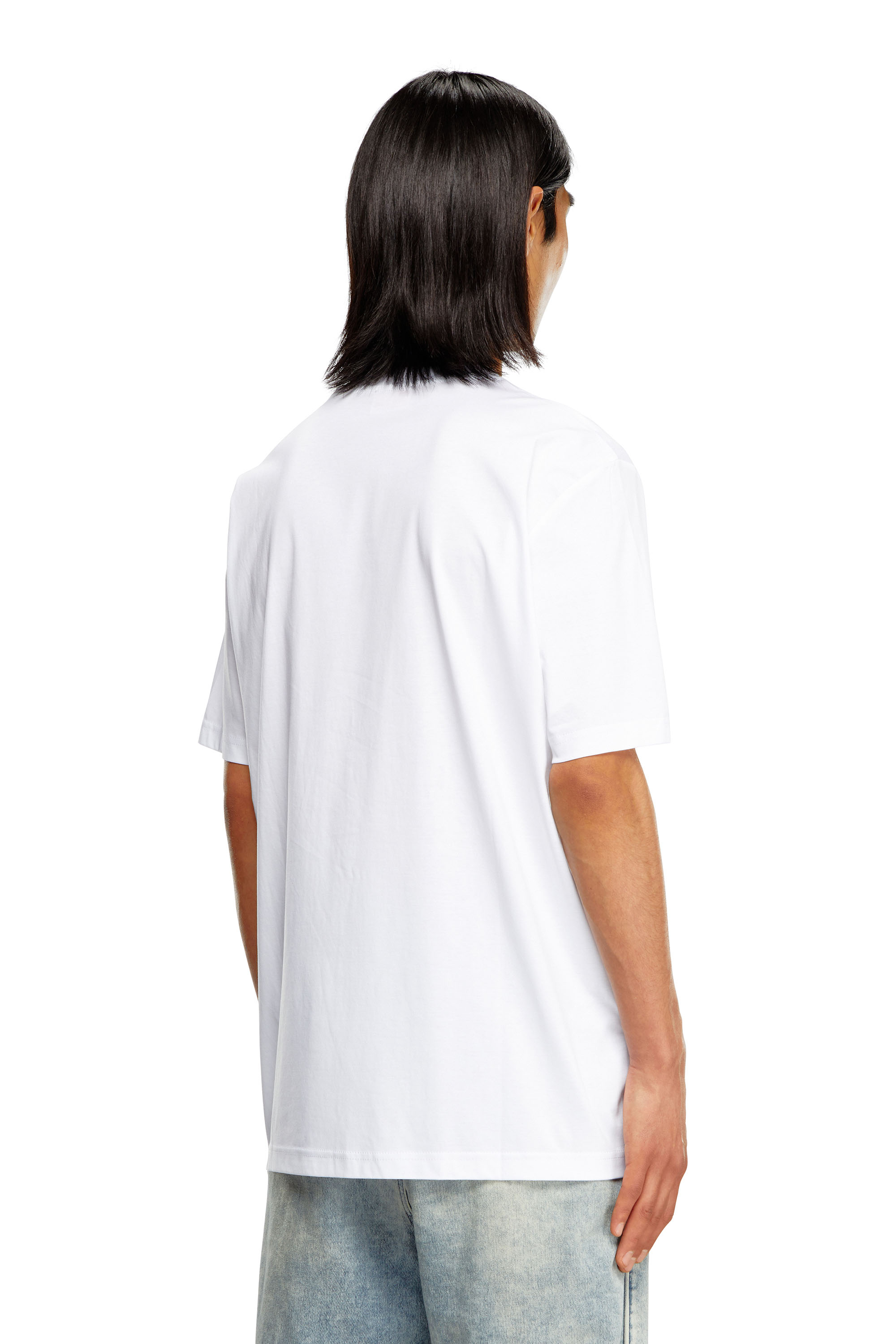 Diesel - T-JUST-DOVAL-PJ, Homme T-shirt avec empiècement ovale D in Blanc - Image 2