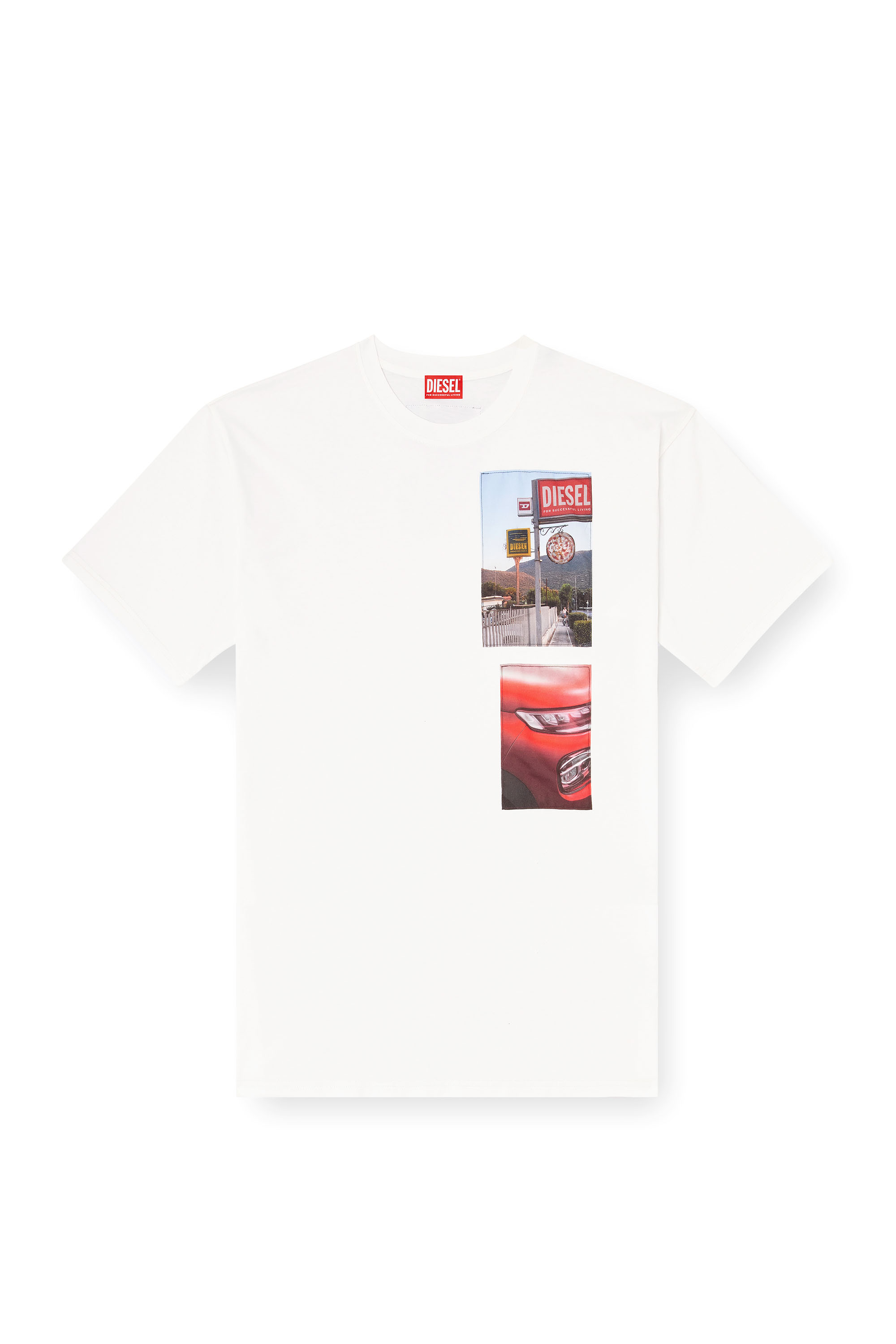 Diesel - T-BOXT-T3, Male's T-shirt with logo photo patches in White - 3