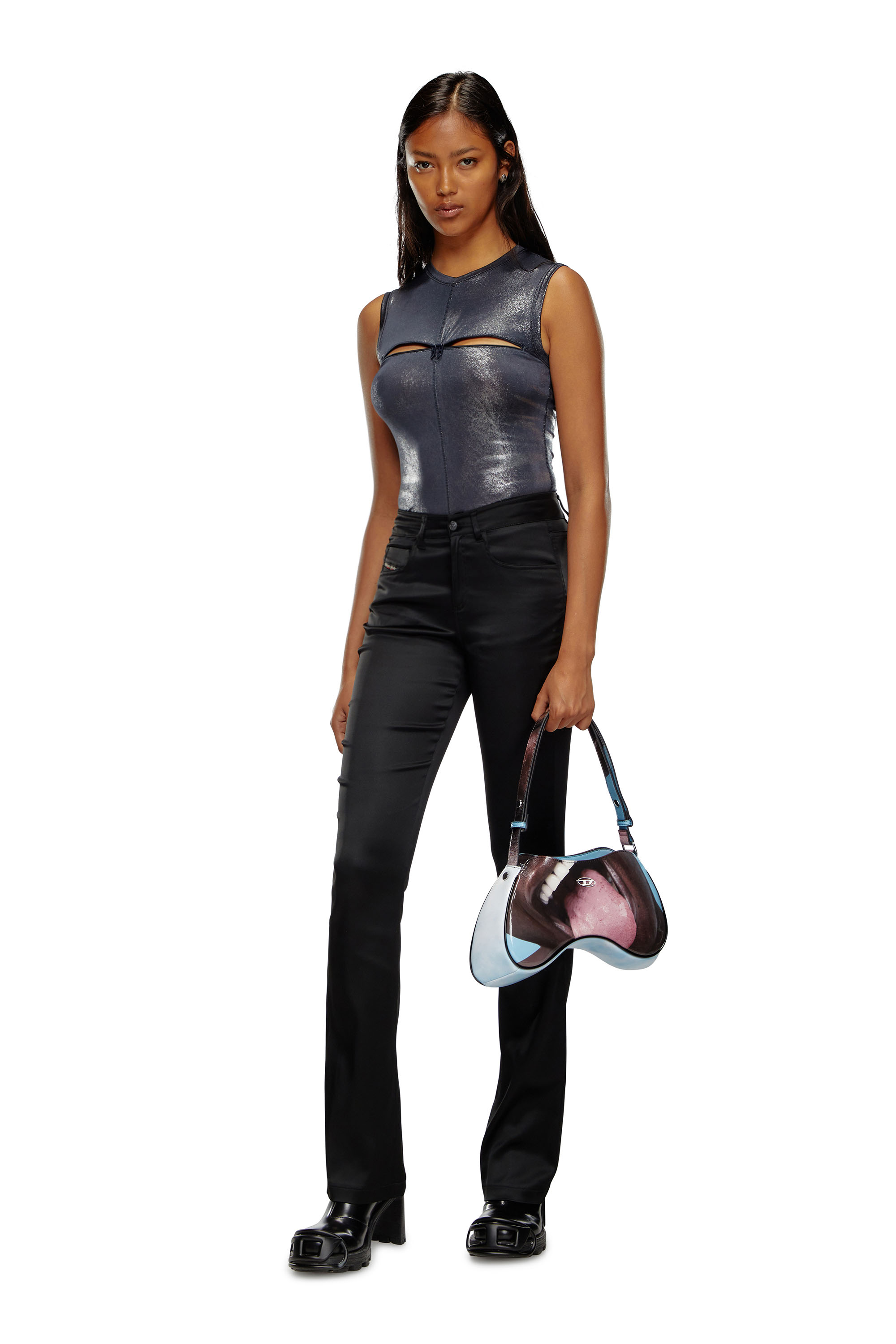 Diesel - PLAY SHOULDER, Female Play-Shoulder bag in printed glossy PU in Multicolor - Image 7