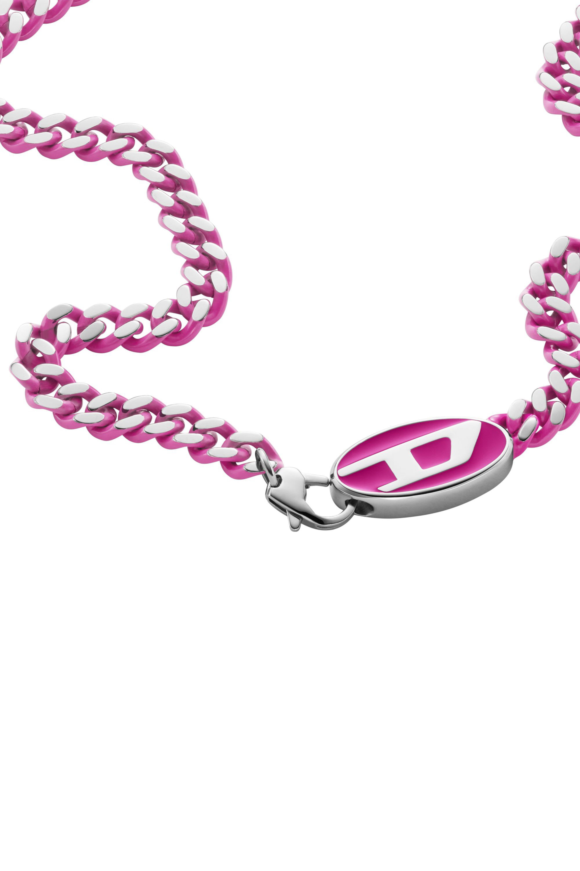 Diesel - DX1508, Unisex's Stainless steel chain necklace in Pink - 1