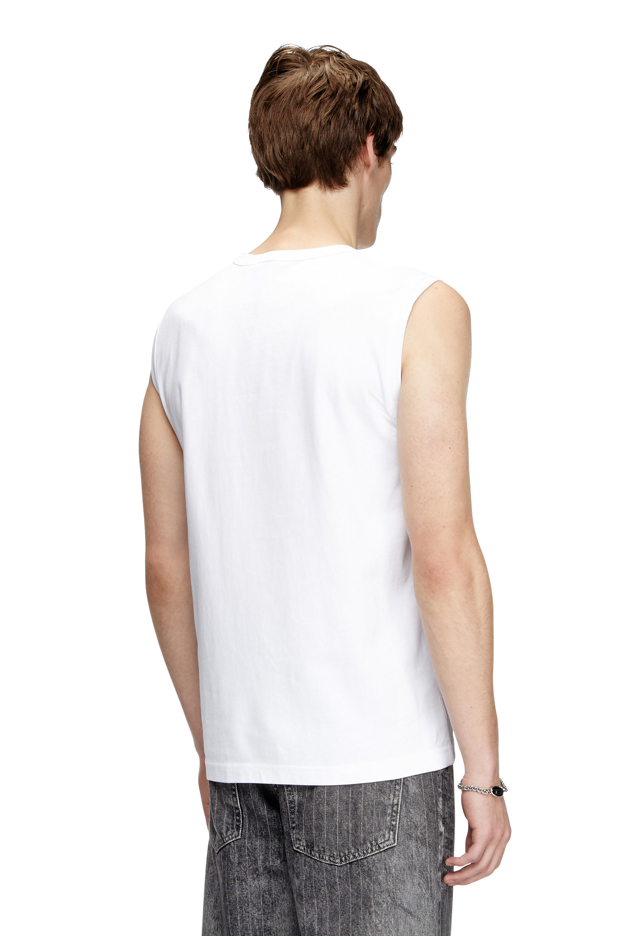 Diesel - T-BISCO-OD, Male's Tank top with metallic Oval D in White - 3