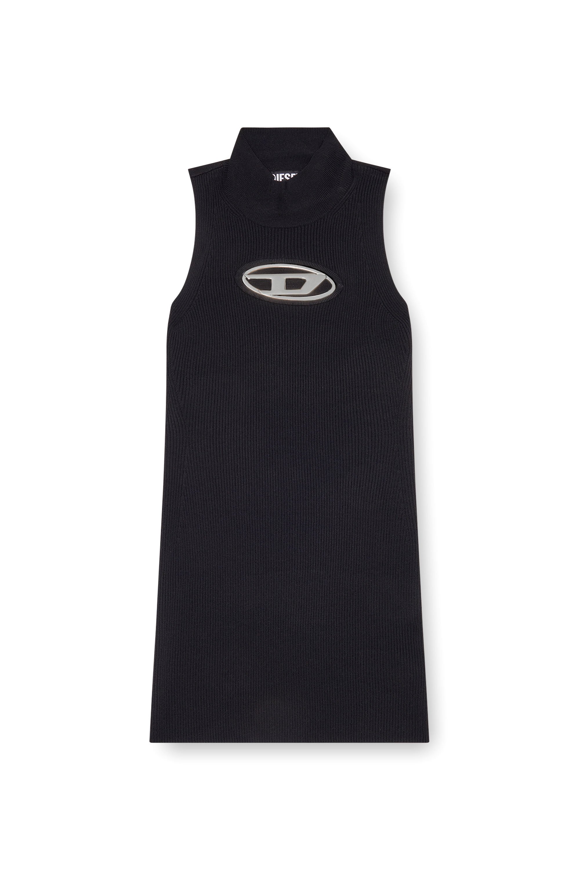 Diesel - M-ONERVA, Female Short dress with cut-out and logo plaque in Multicolor - Image 5