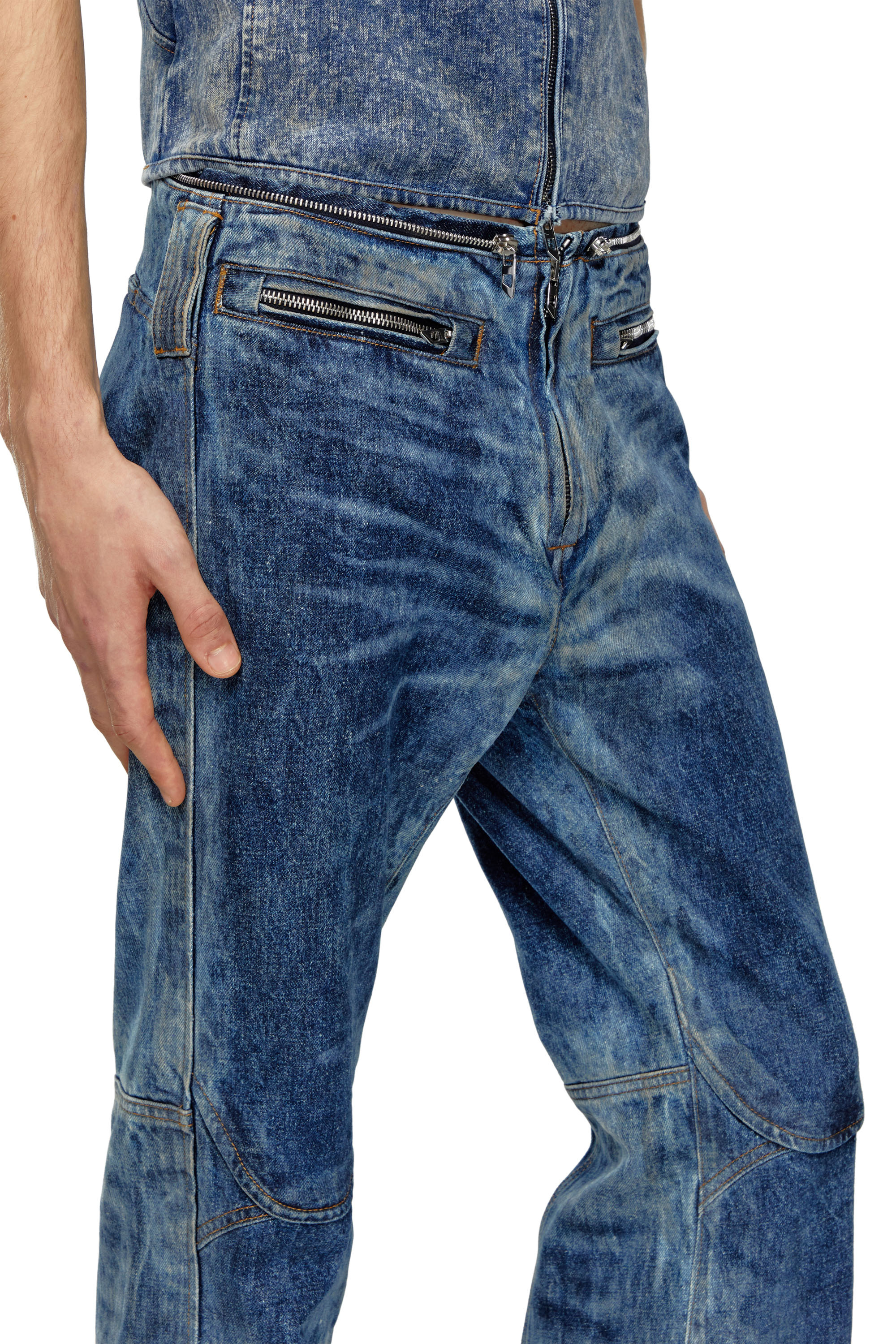 Diesel - Straight Jeans D-Gen 0PGAX, Bleu Foncé - Image 3