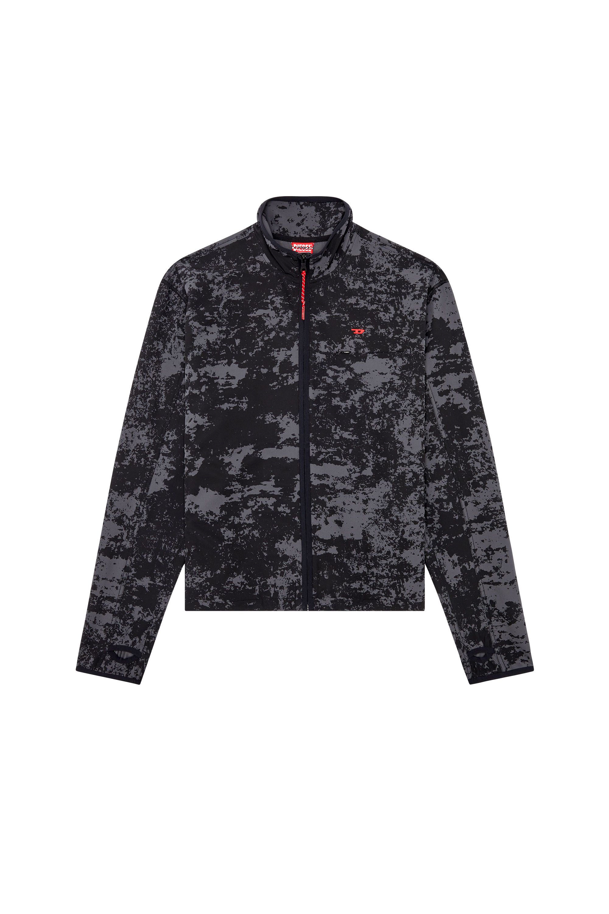 Diesel - AMWT-BYRON-WT13, Male Woven track jacket with cloudy print in Multicolor - Image 4