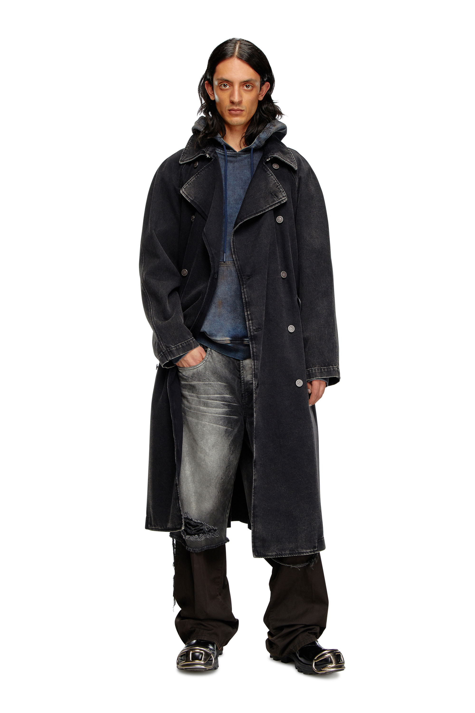 Black trench men best sale