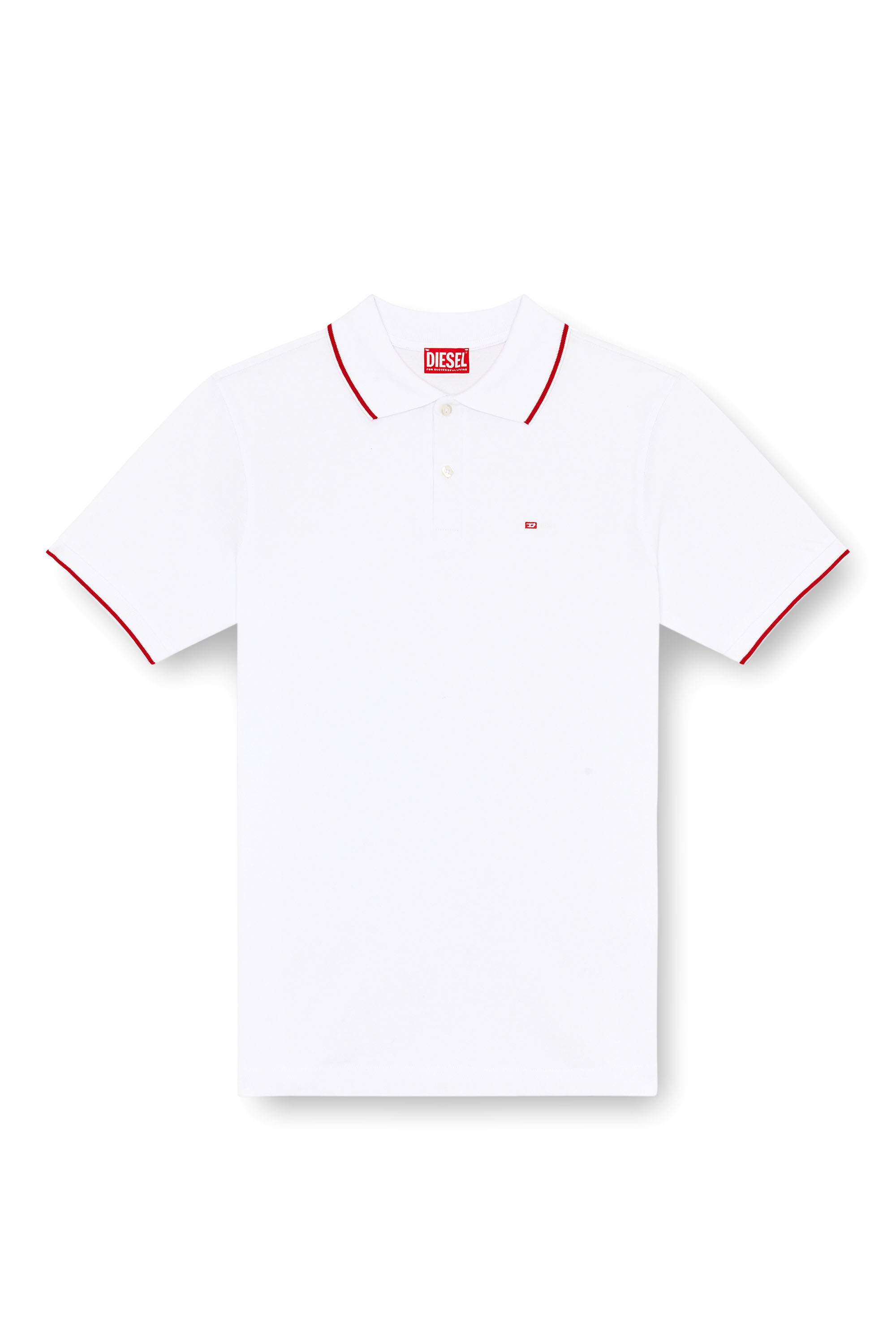 Diesel - T-FERRY-MICRODIV, Male's Polo shirt with micro Diesel embroidery in White - 4