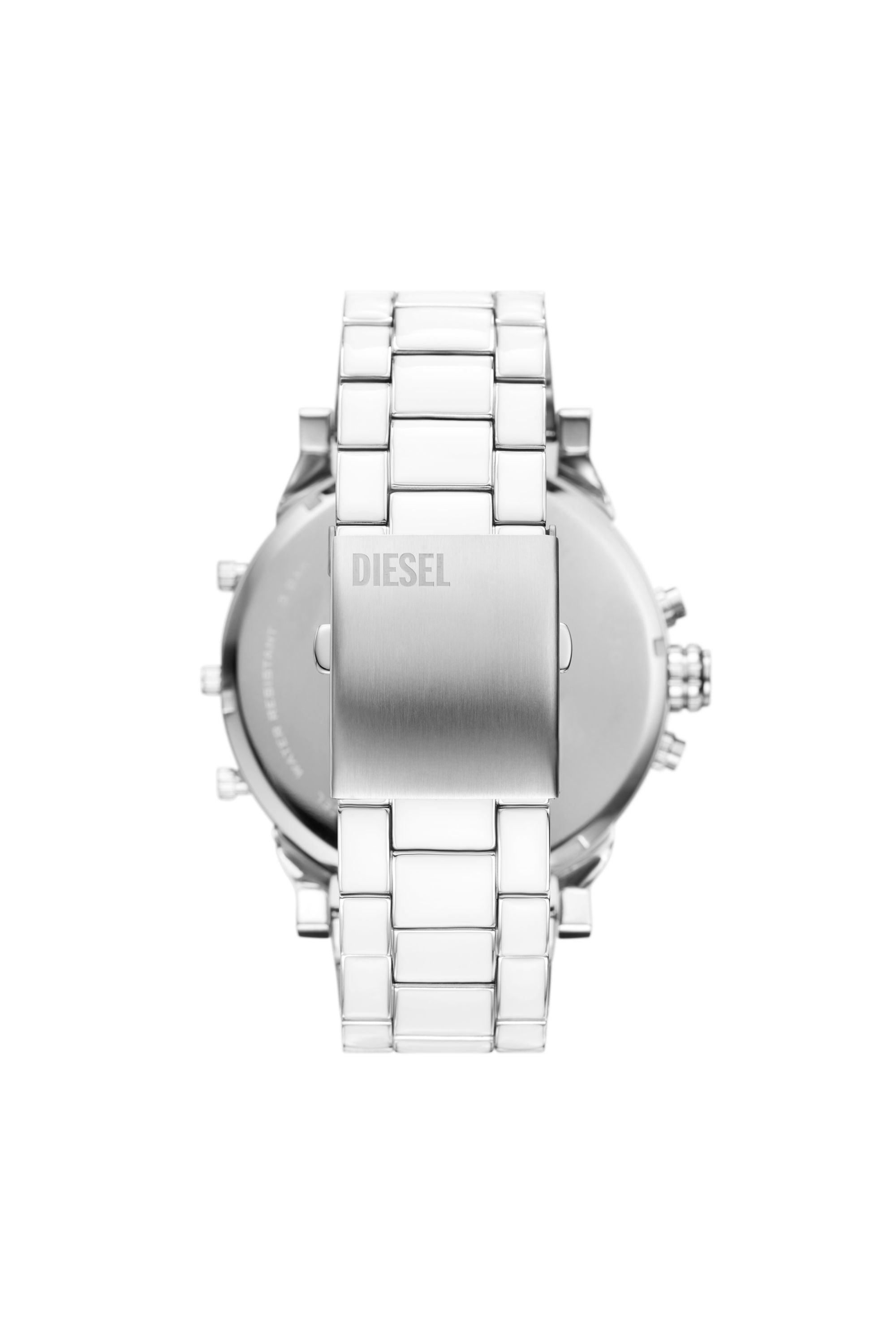 Diesel - DZ7481, Male's Mr. Daddy 2.0 white and stainless steel watch in Silver - 2