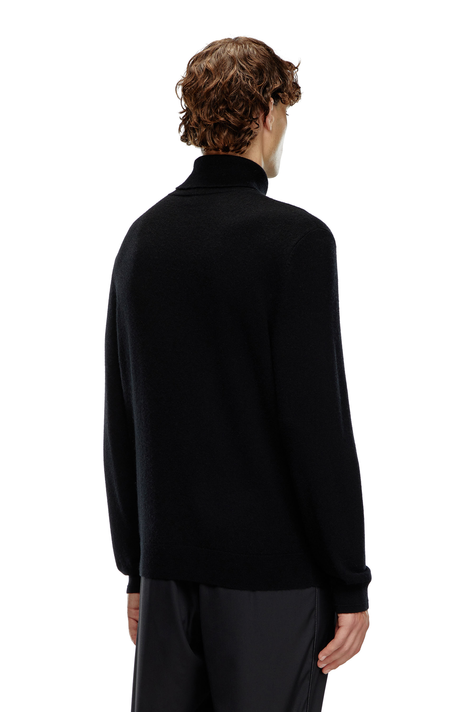 Diesel - K-VIERI-TN, Male's Turtleneck jumper in wool and cashmere in Black - 3