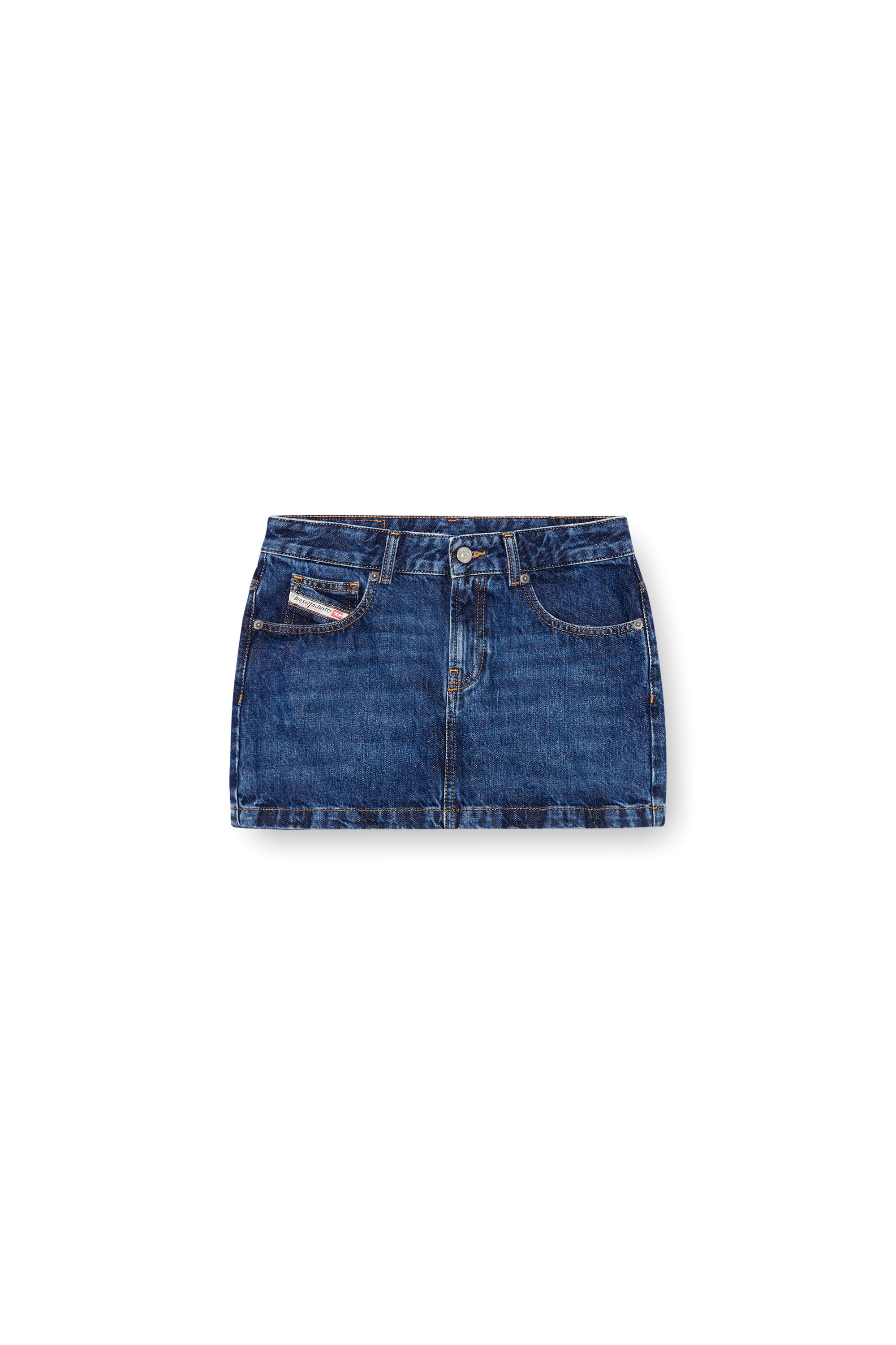 Diesel - DE-RON, Female's Mini skirt in denim in Dark Blue - 3