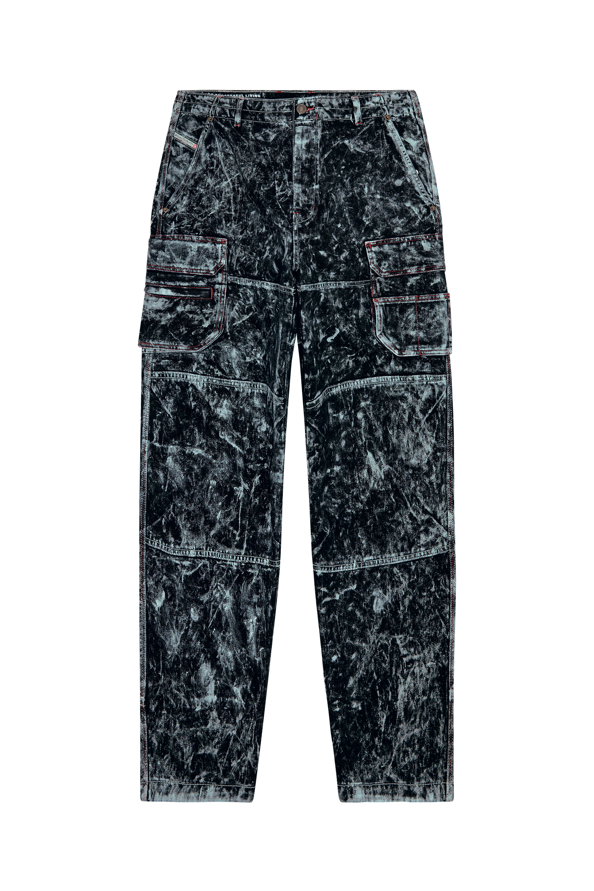 Diesel - D-Fish 0EMAC Straight Jeans, Noir/Gris foncé - Image 1