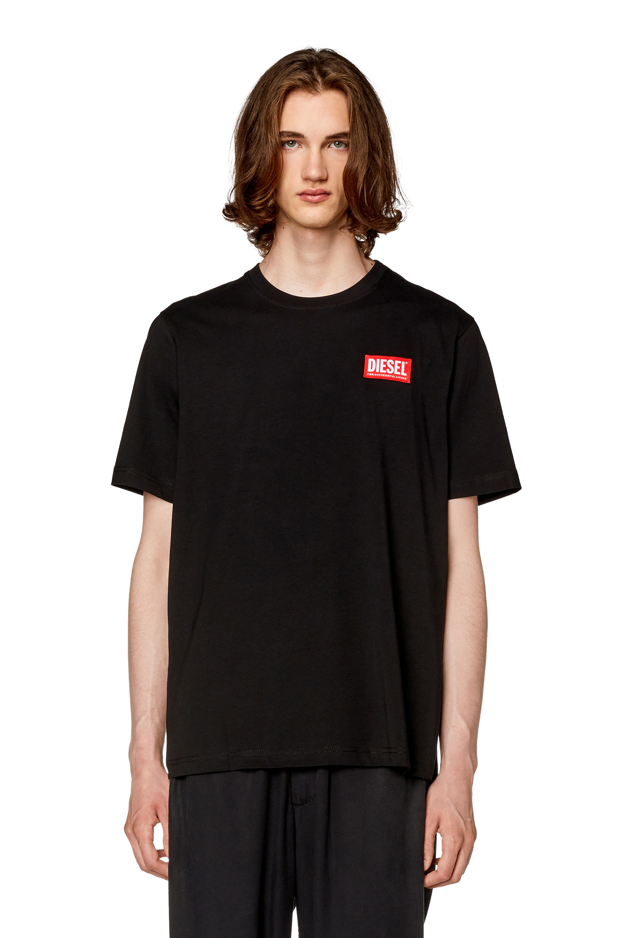 Diesel - T-JUST-NLABEL, Homme T-shirt avec empiècement à logo in Noir - Image 3