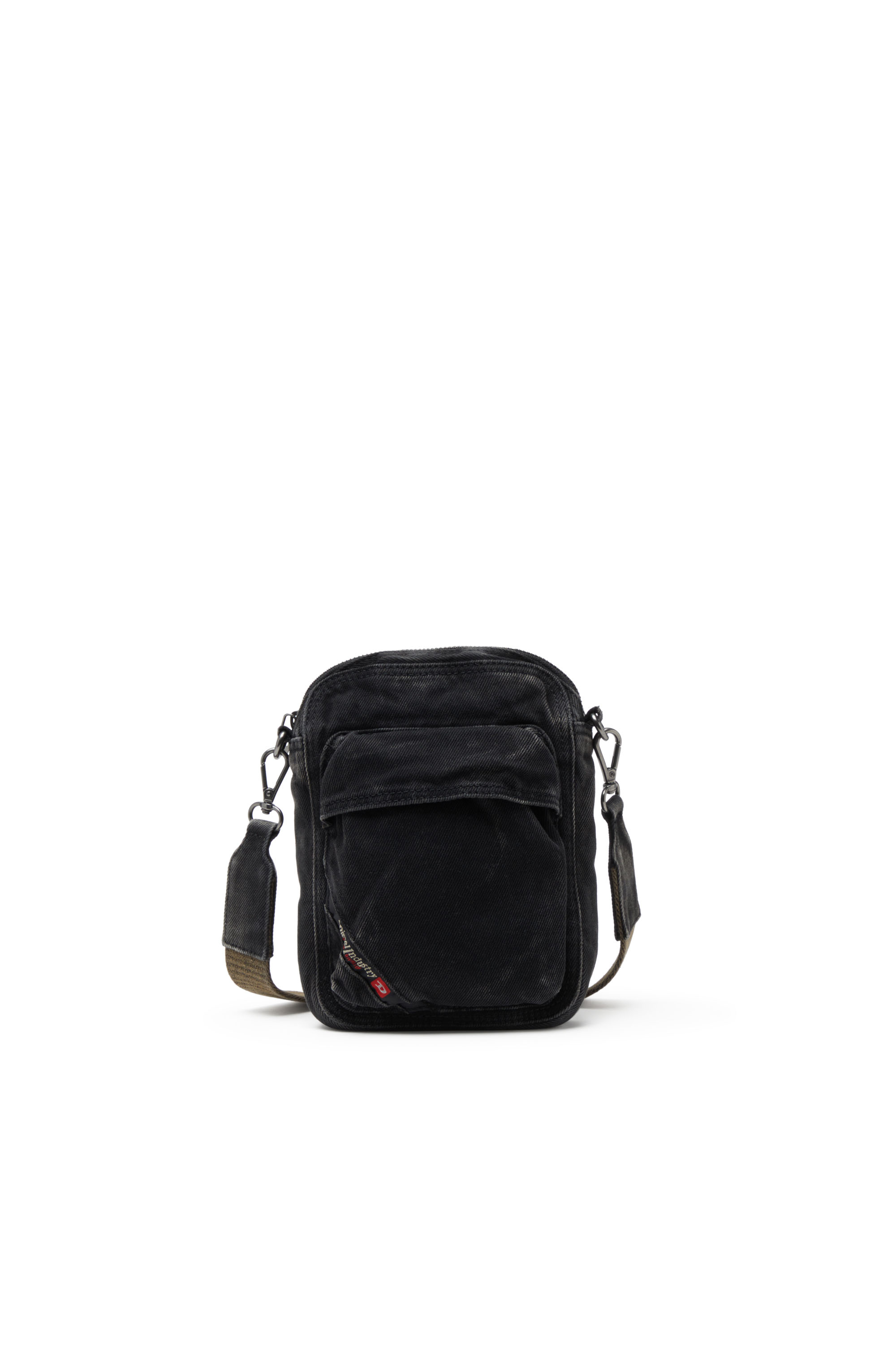 Diesel - MULTI-PKTS CROSSBODY X, Male's Crossbody bag in washed denim in Black - 1